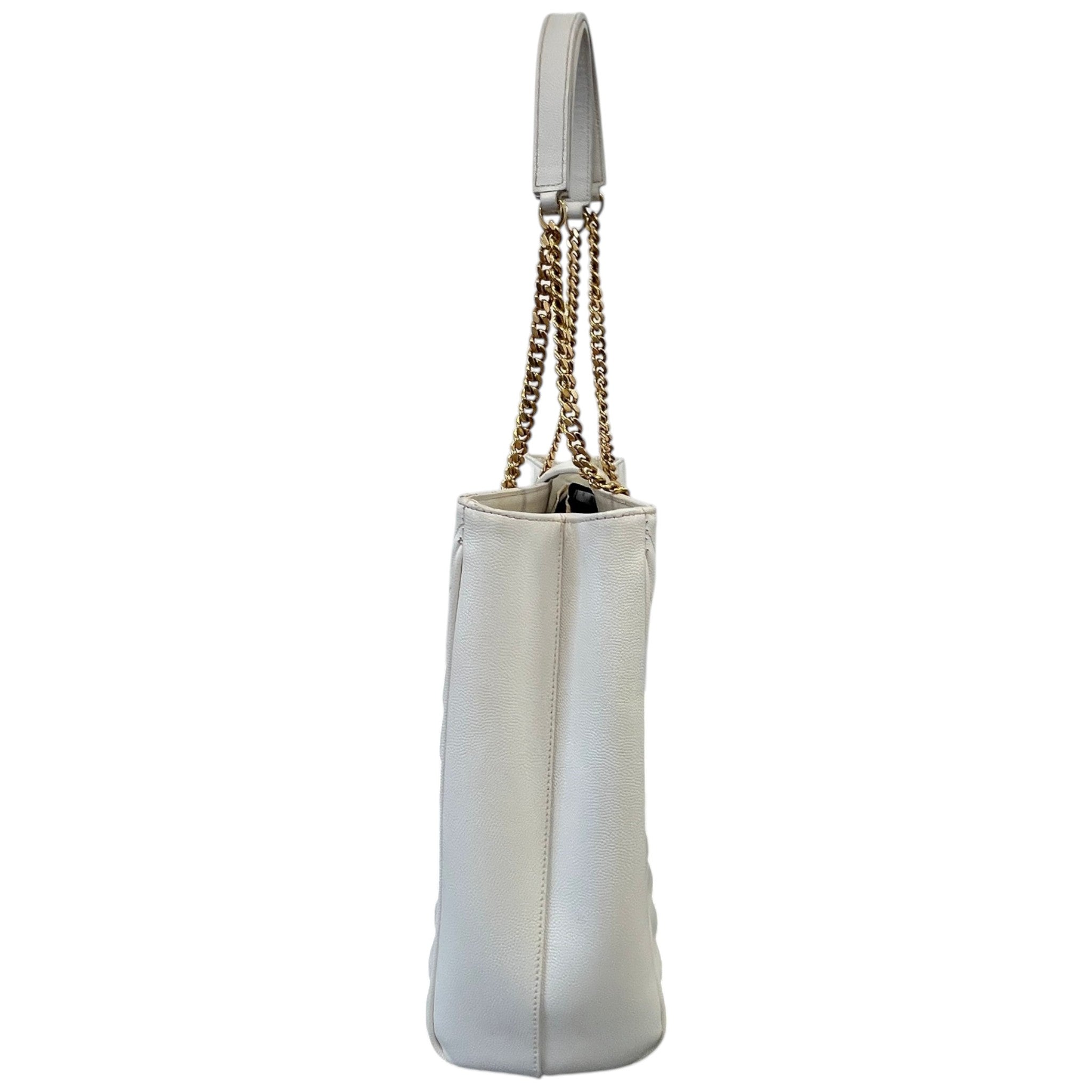 Women's Chevron Tote Bag White