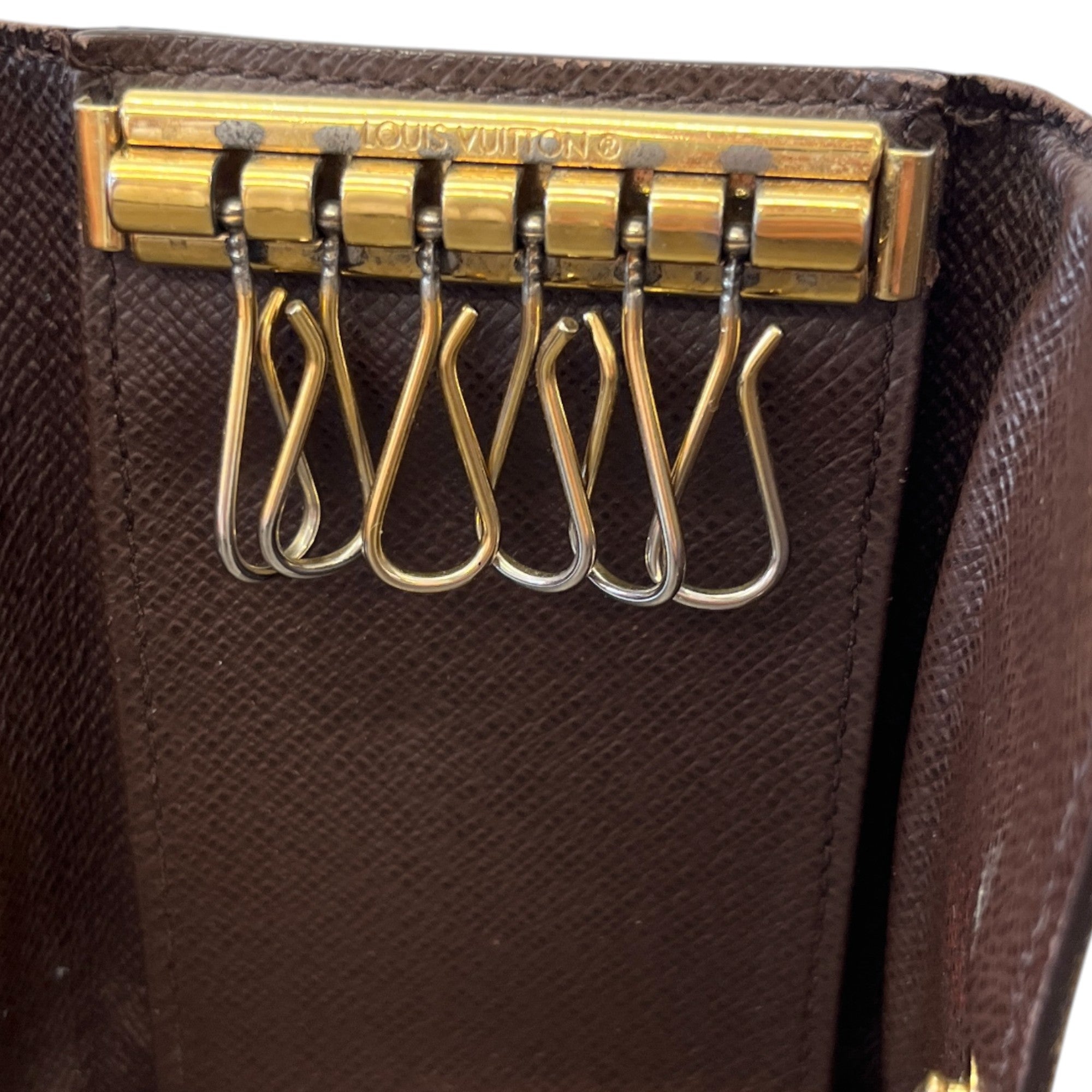 Men's Damier Ebene Key Holder Wallet Brown