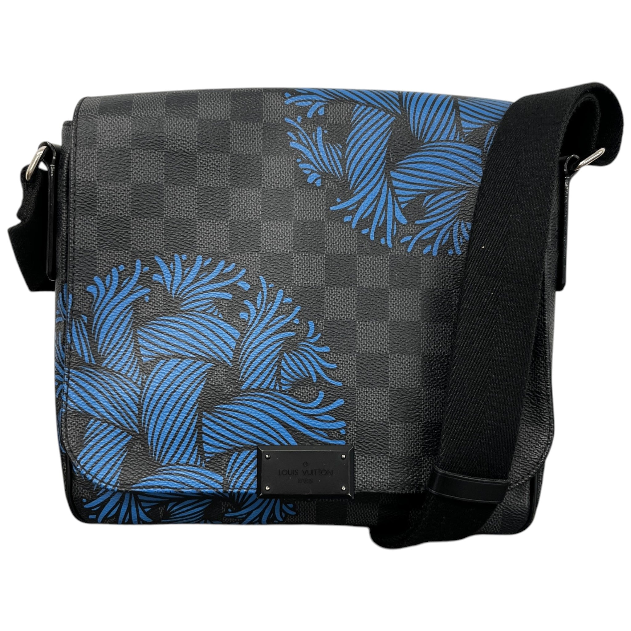 Men's Damier Graphite District Pm Christopher Nemeth Rope Messenger Bag Black