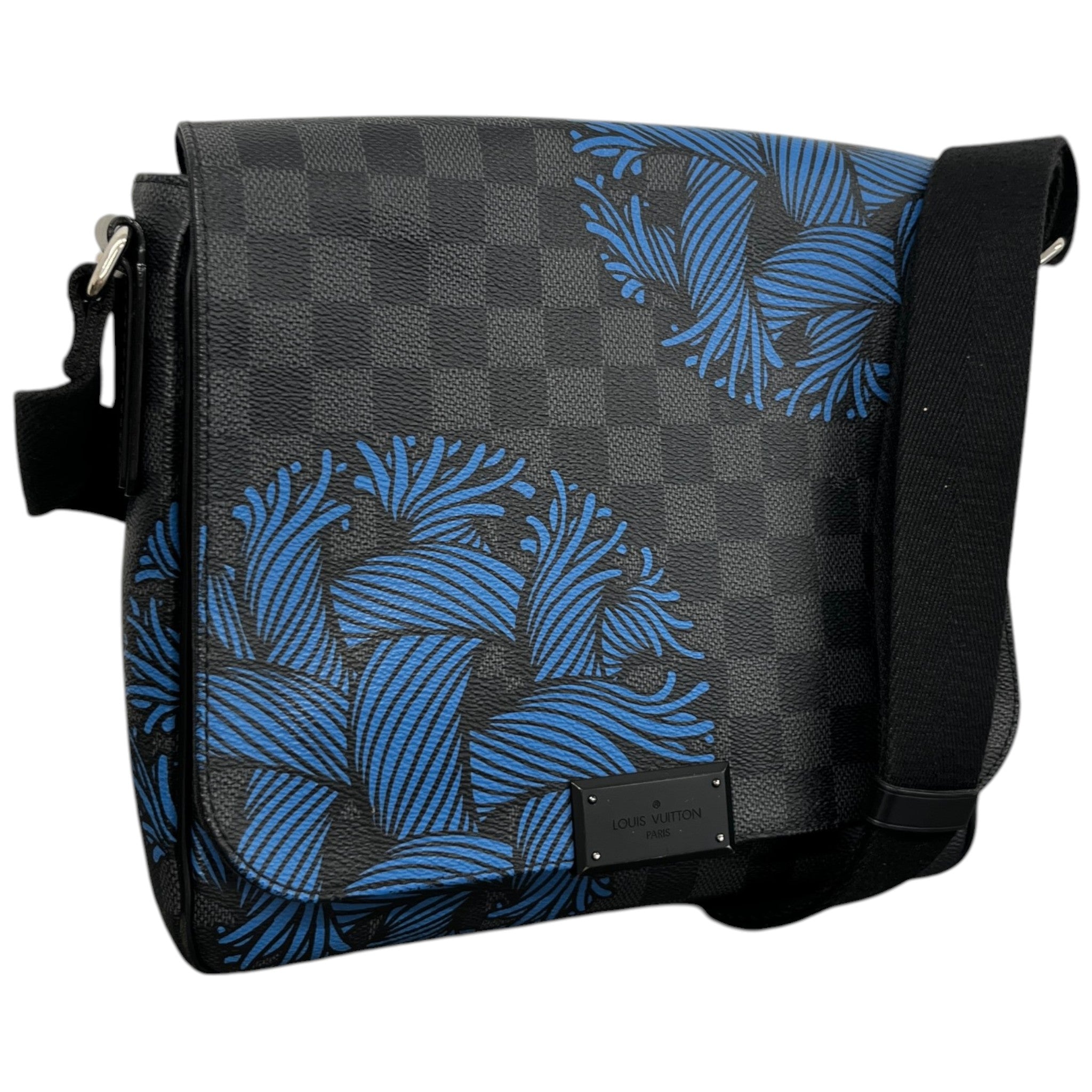 Men's Damier Graphite District Pm Christopher Nemeth Rope Messenger Bag Black