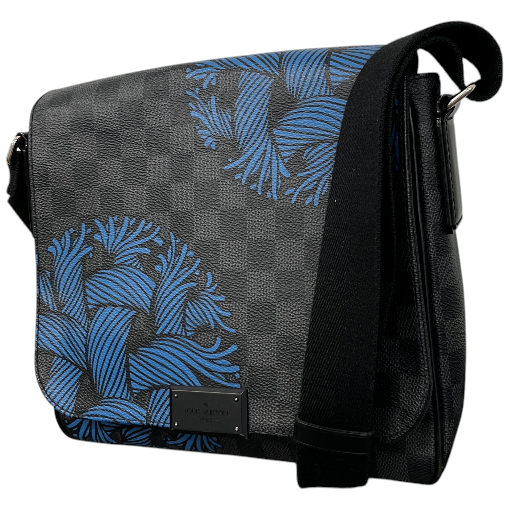 Men's Damier Graphite District Pm Christopher Nemeth Rope Messenger Bag Black