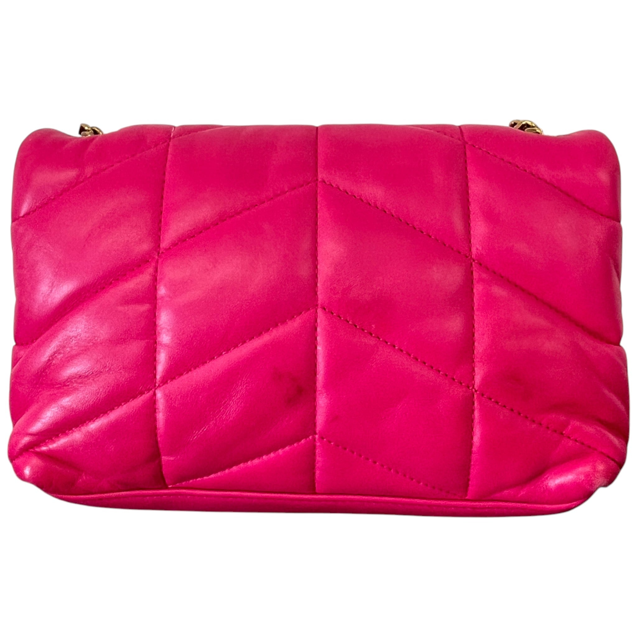 Women's Puffer Mini Leather Shoulder Bag Pink