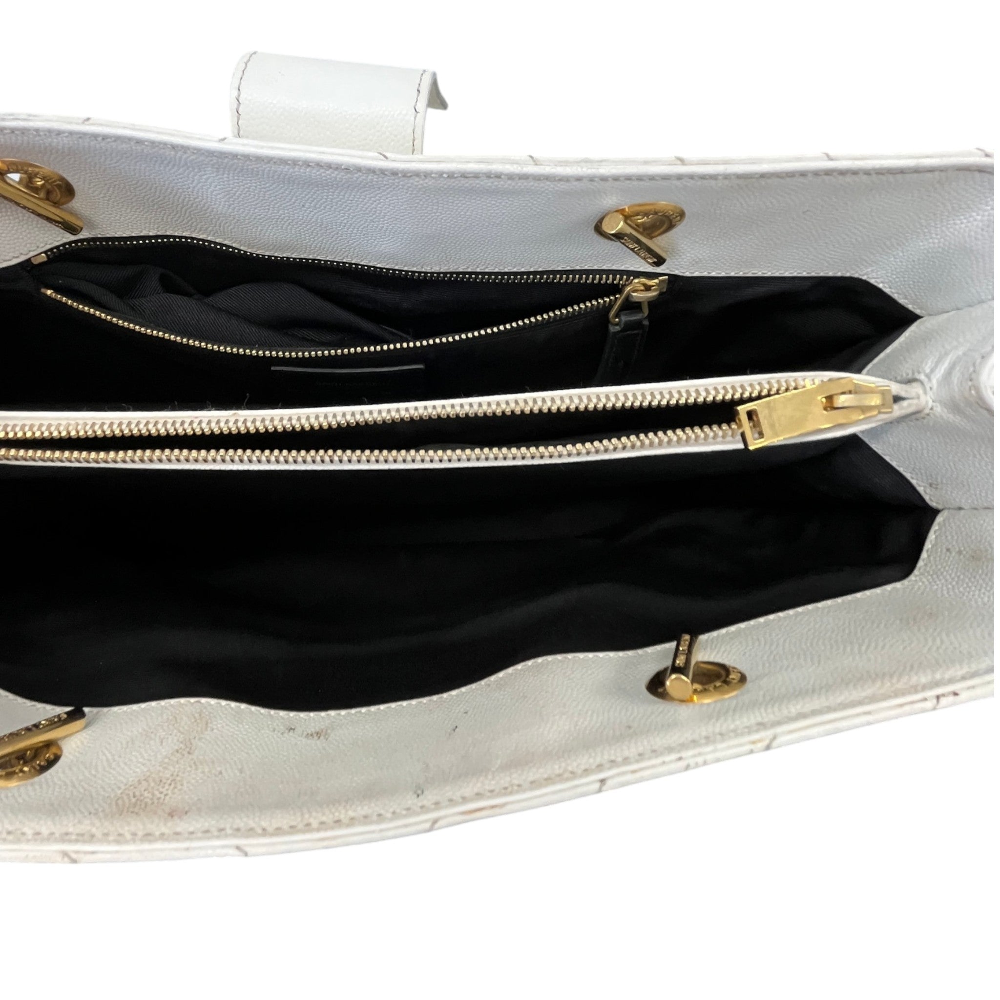 Women's Chevron Tote Bag White