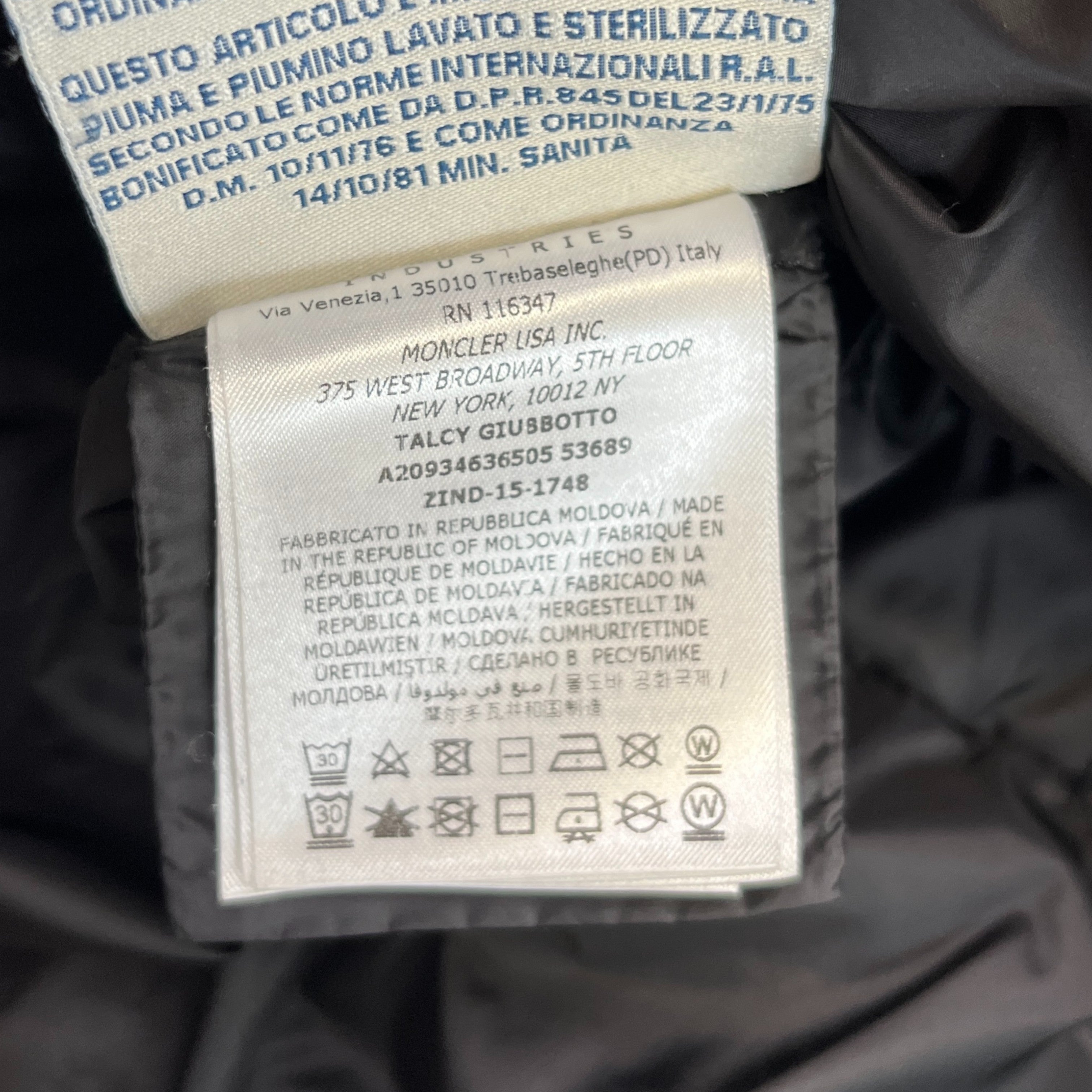 Women's Talcy Down Jacket Black Size 4 / UK 16