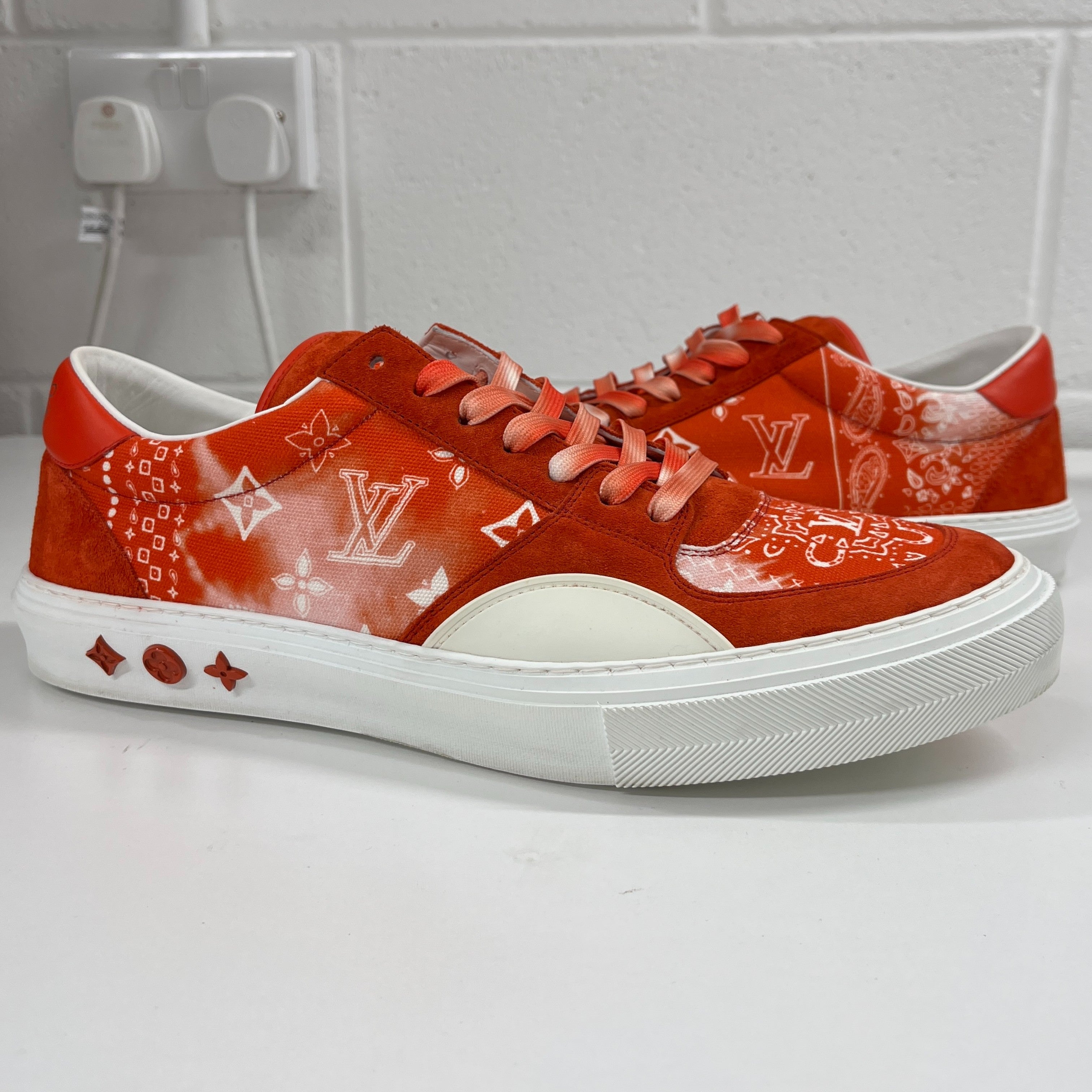 Men's Ollie Bandana Print Low Trainers Red Size EU 44 / UK 10