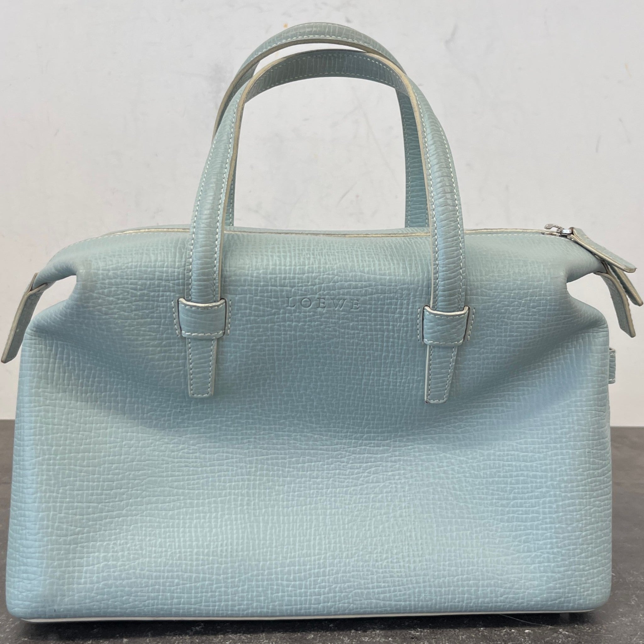 Women's Embossed Logo Handbag Blue