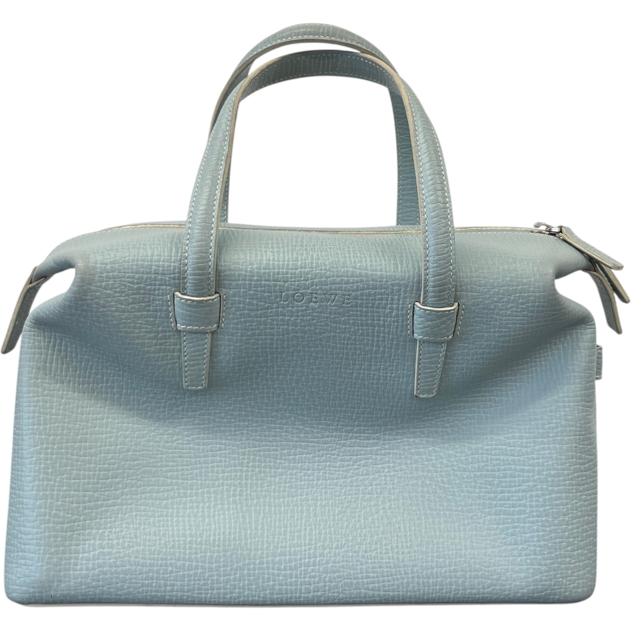 Women's Embossed Logo Handbag Blue