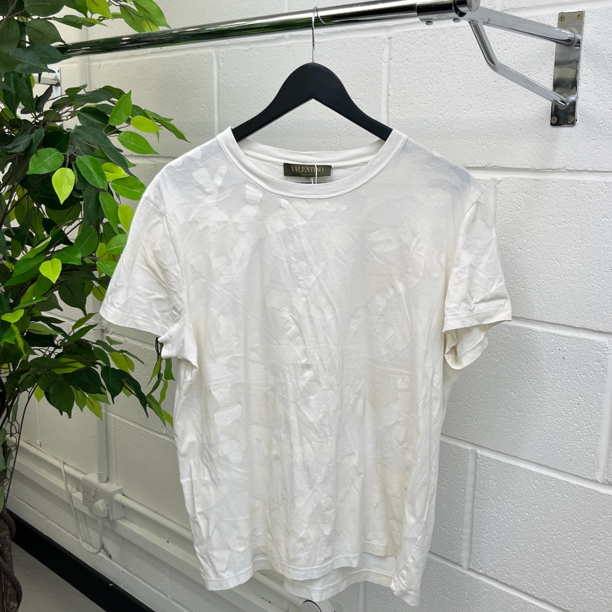 Men's Camouflage Logo Print Sweatshirt White Size M