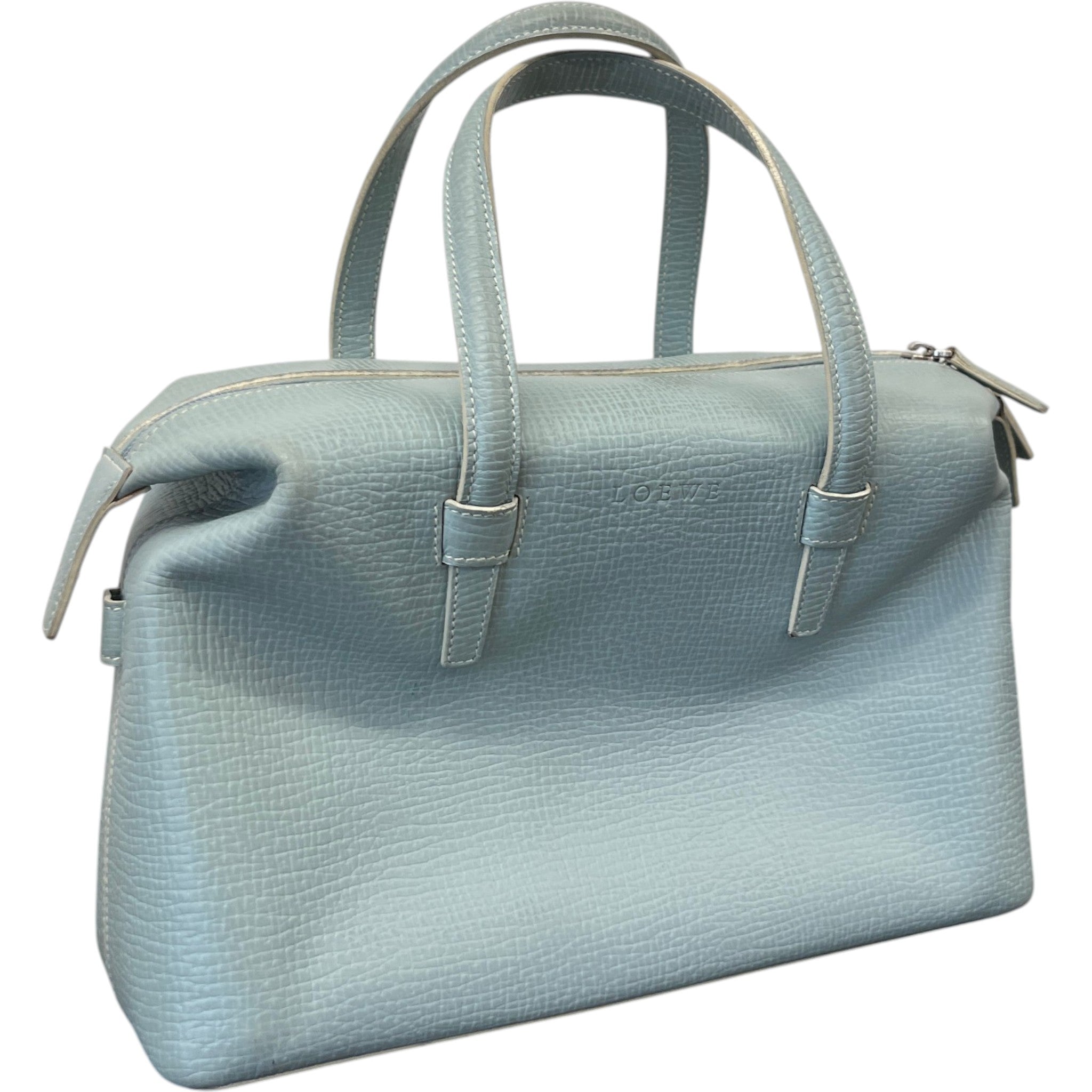 Women's Embossed Logo Handbag Blue