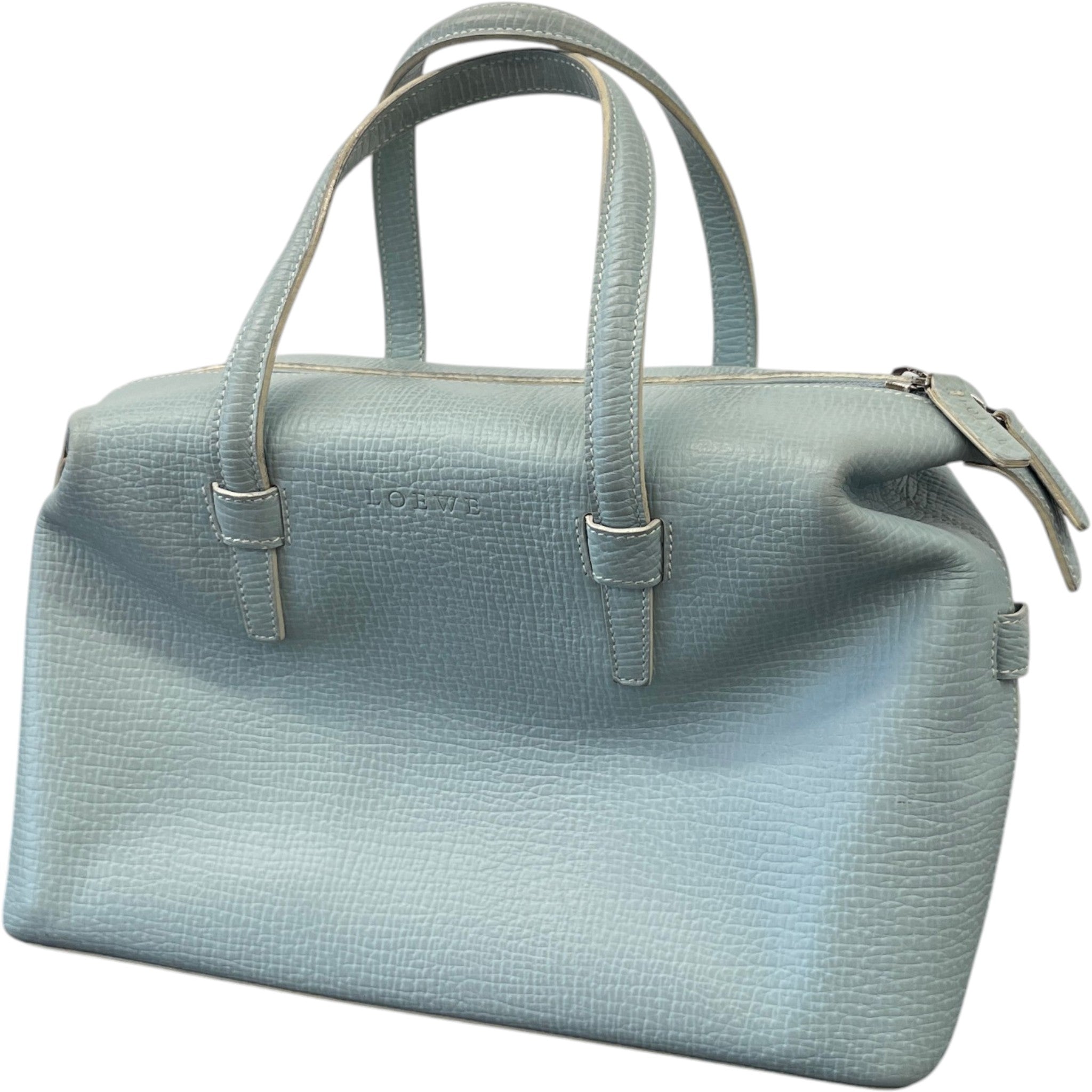Women's Embossed Logo Handbag Blue
