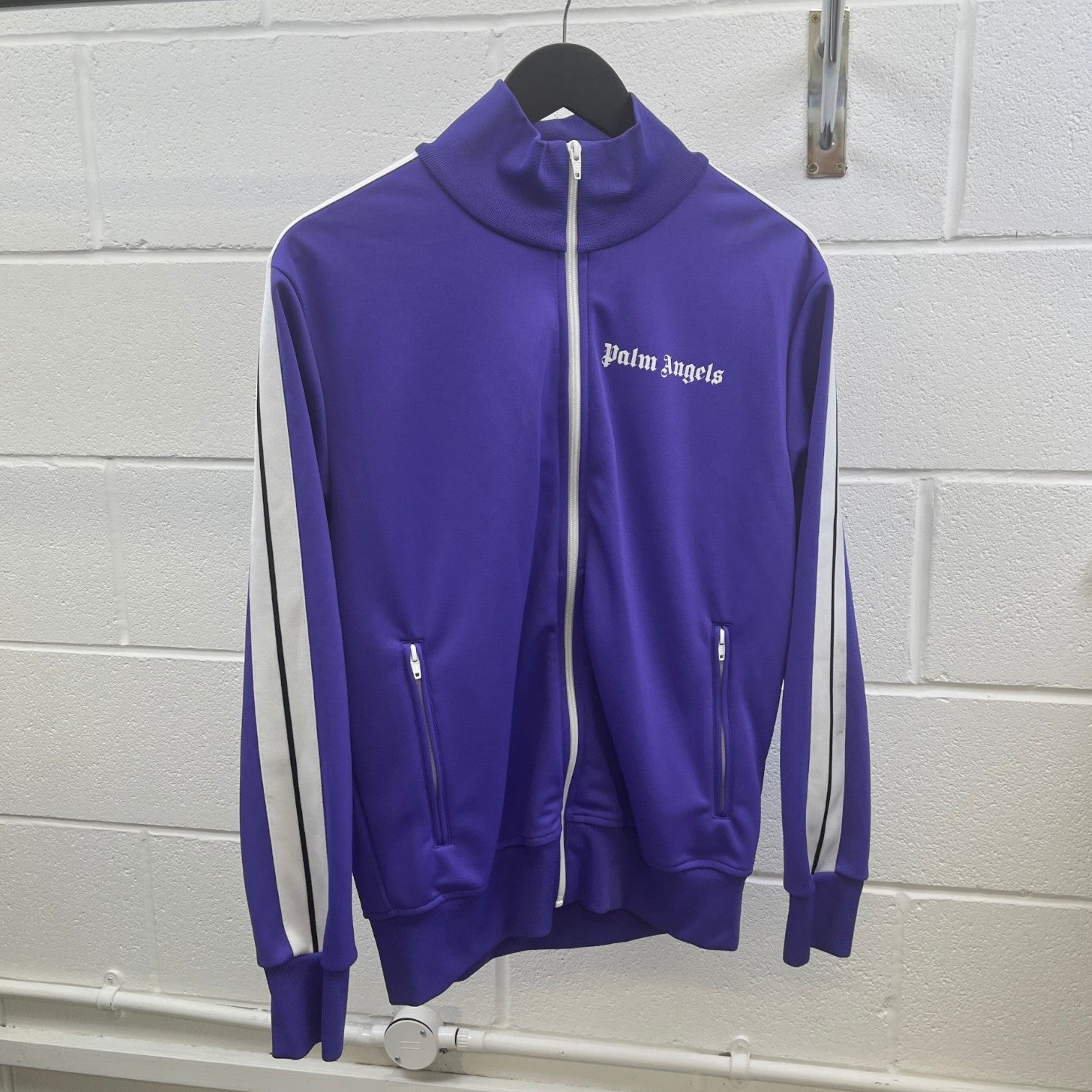 Men's Logo Print Track Jacket Purple Size L
