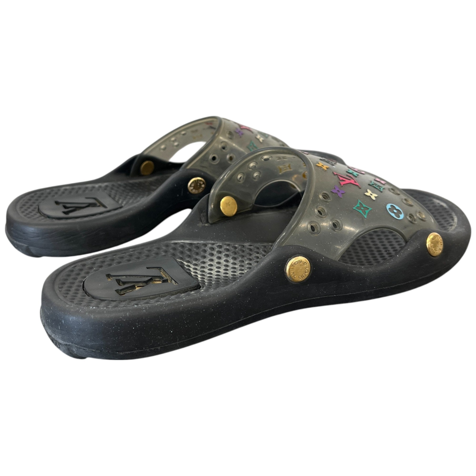 Women's Multicolor Monogram Murakami Slides Black Size EU 37 / UK 4