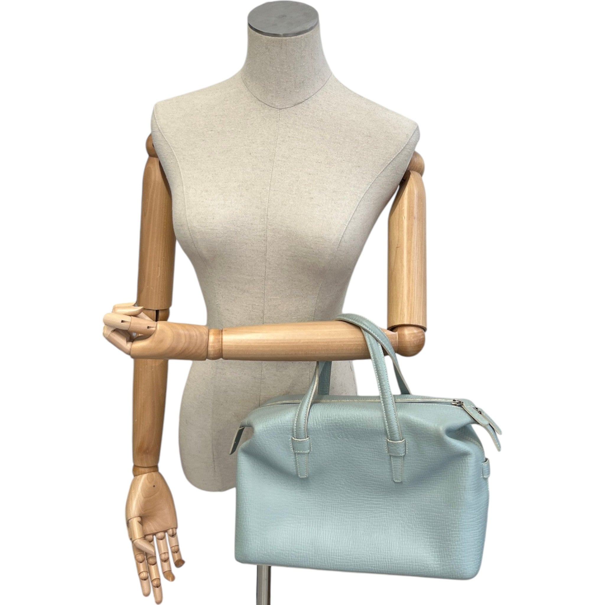 Women's Embossed Logo Handbag Blue