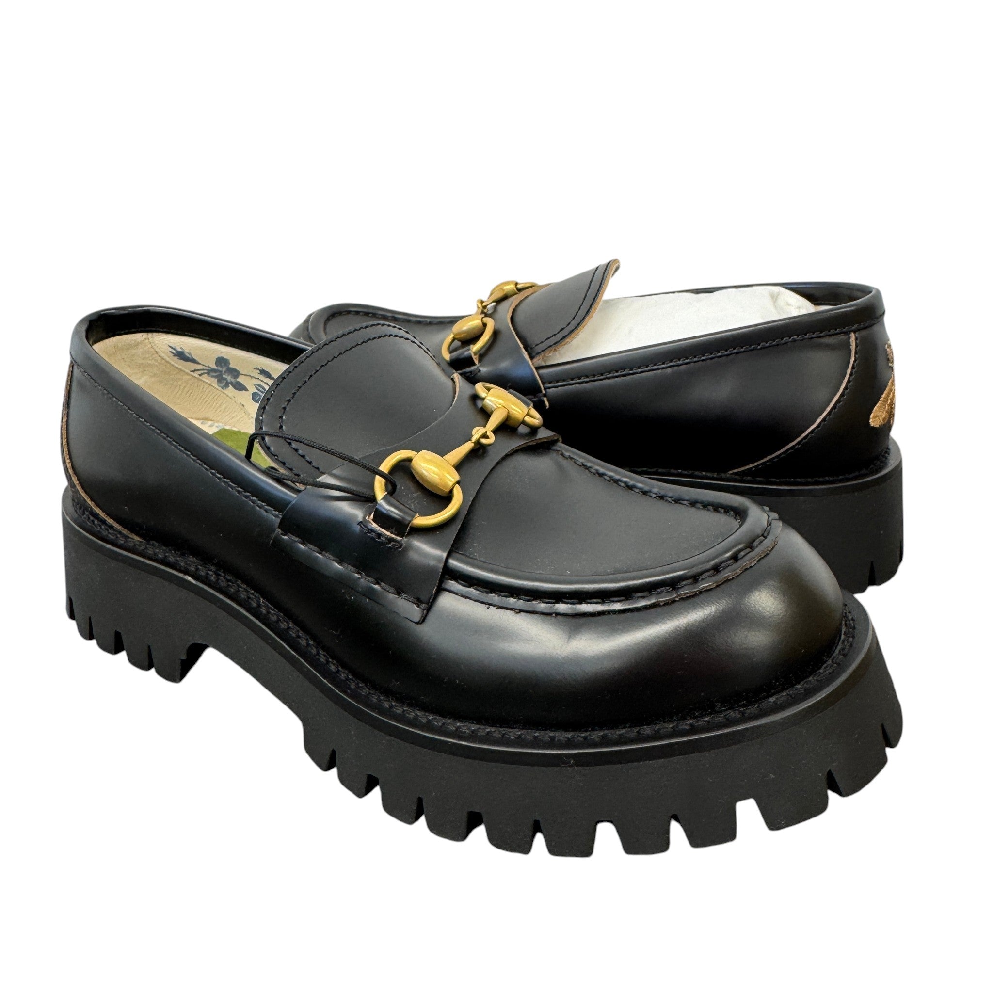 Women's Horsebit Platform Loafers Black Size EU 38.5 / UK 5.5