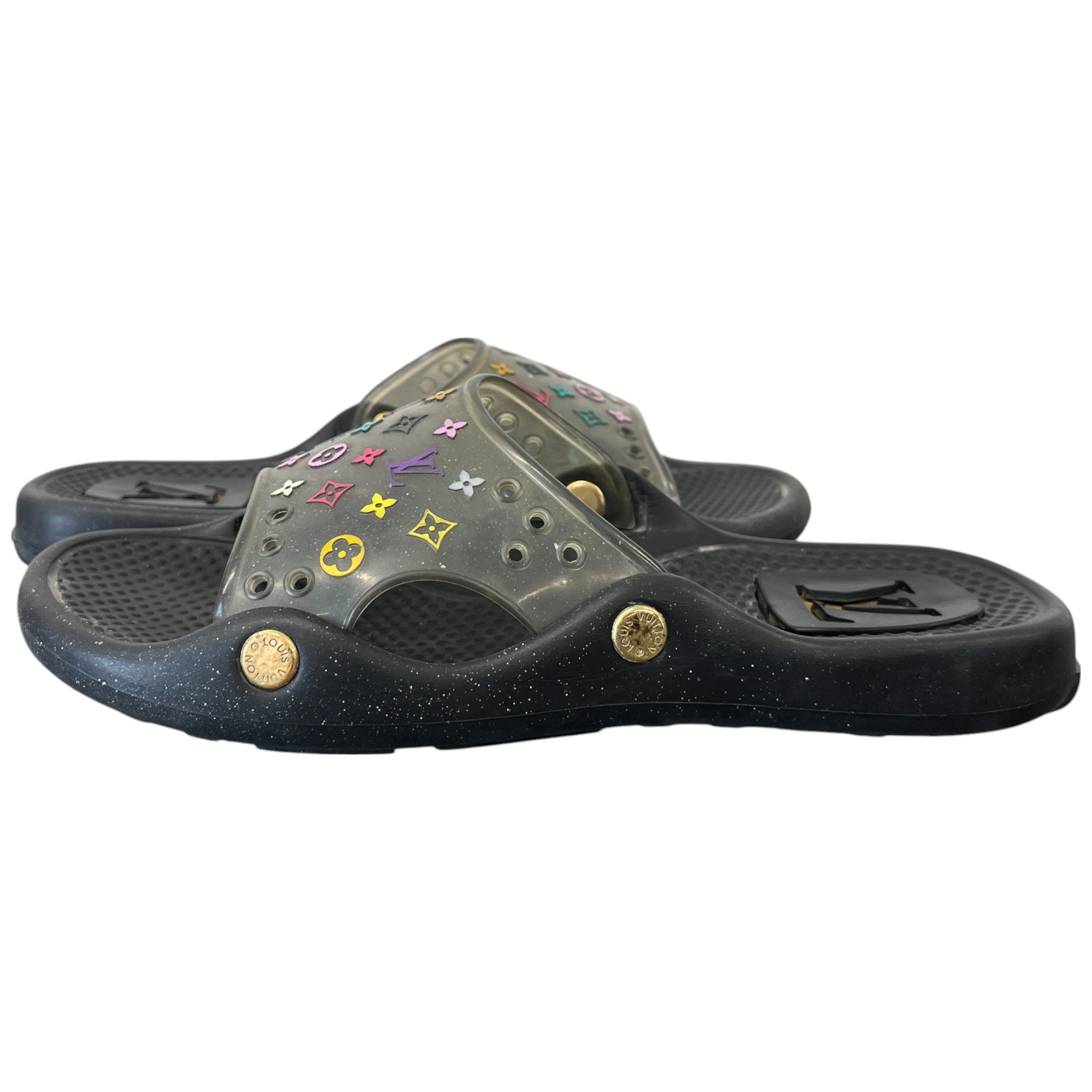 Women's Multicolor Monogram Murakami Slides Black Size EU 37 / UK 4