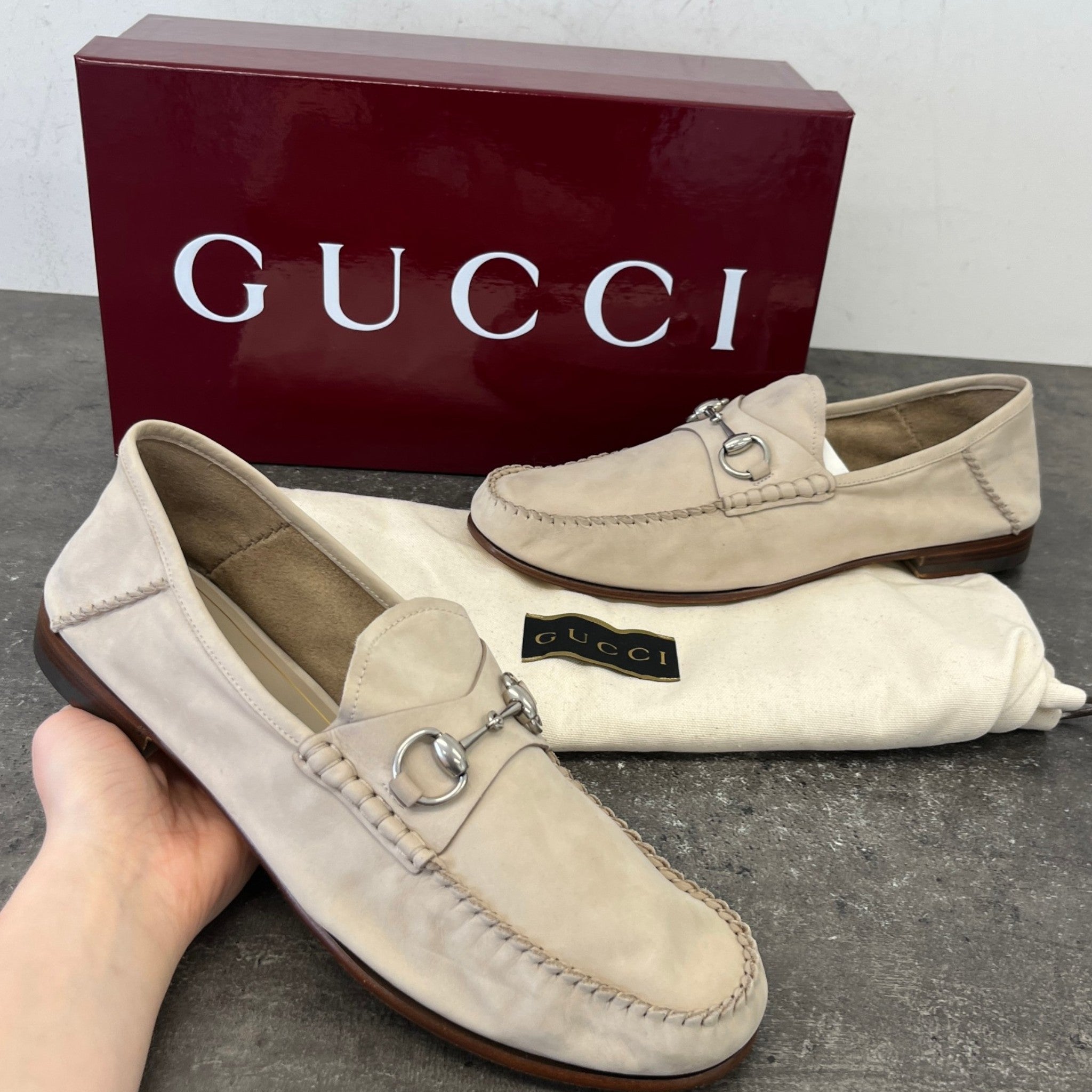 Men's Gigi Horsebit Loafers Beige Size EU 45 / UK 11