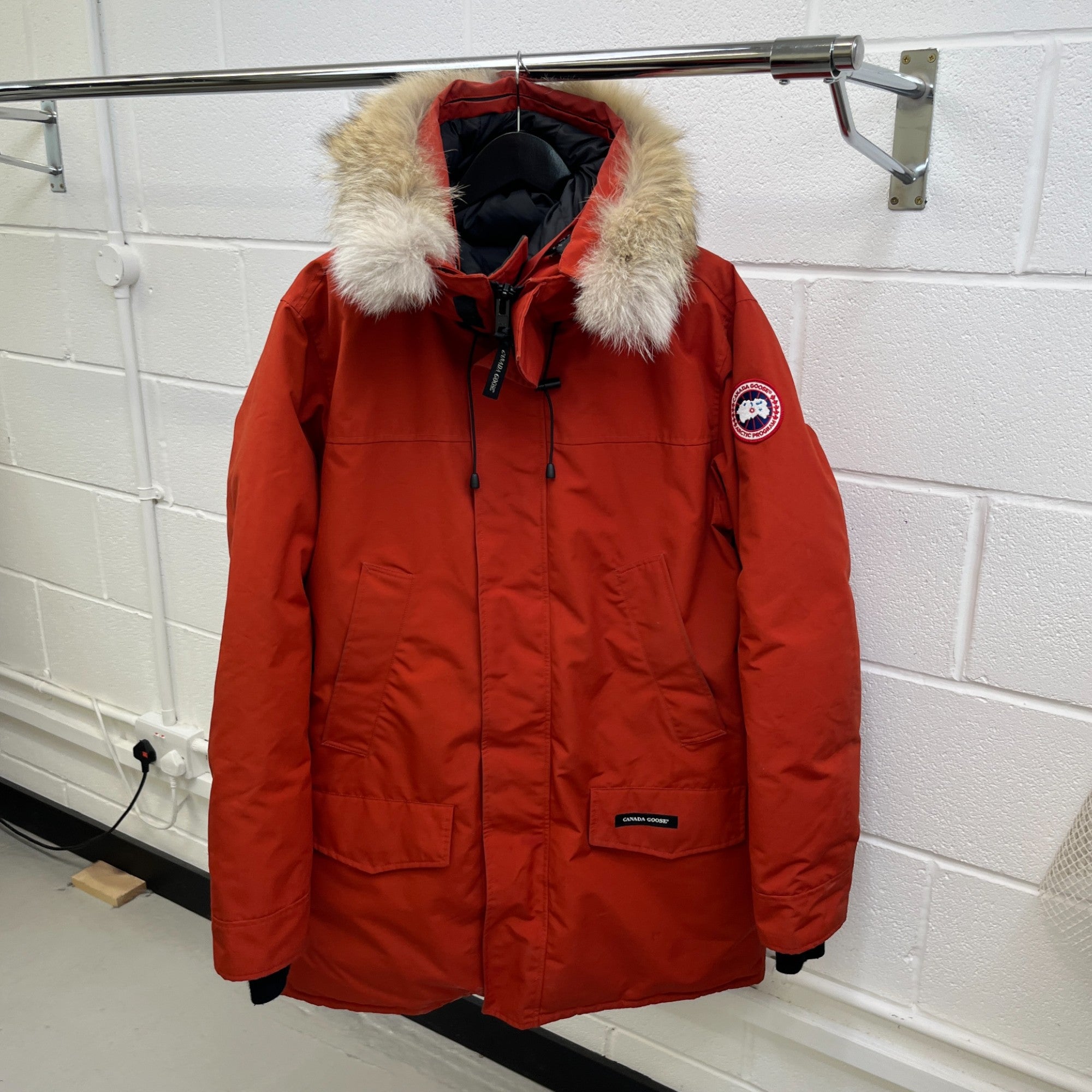 Men's Langford Parka Down Jacket Burnt Orange Size XL