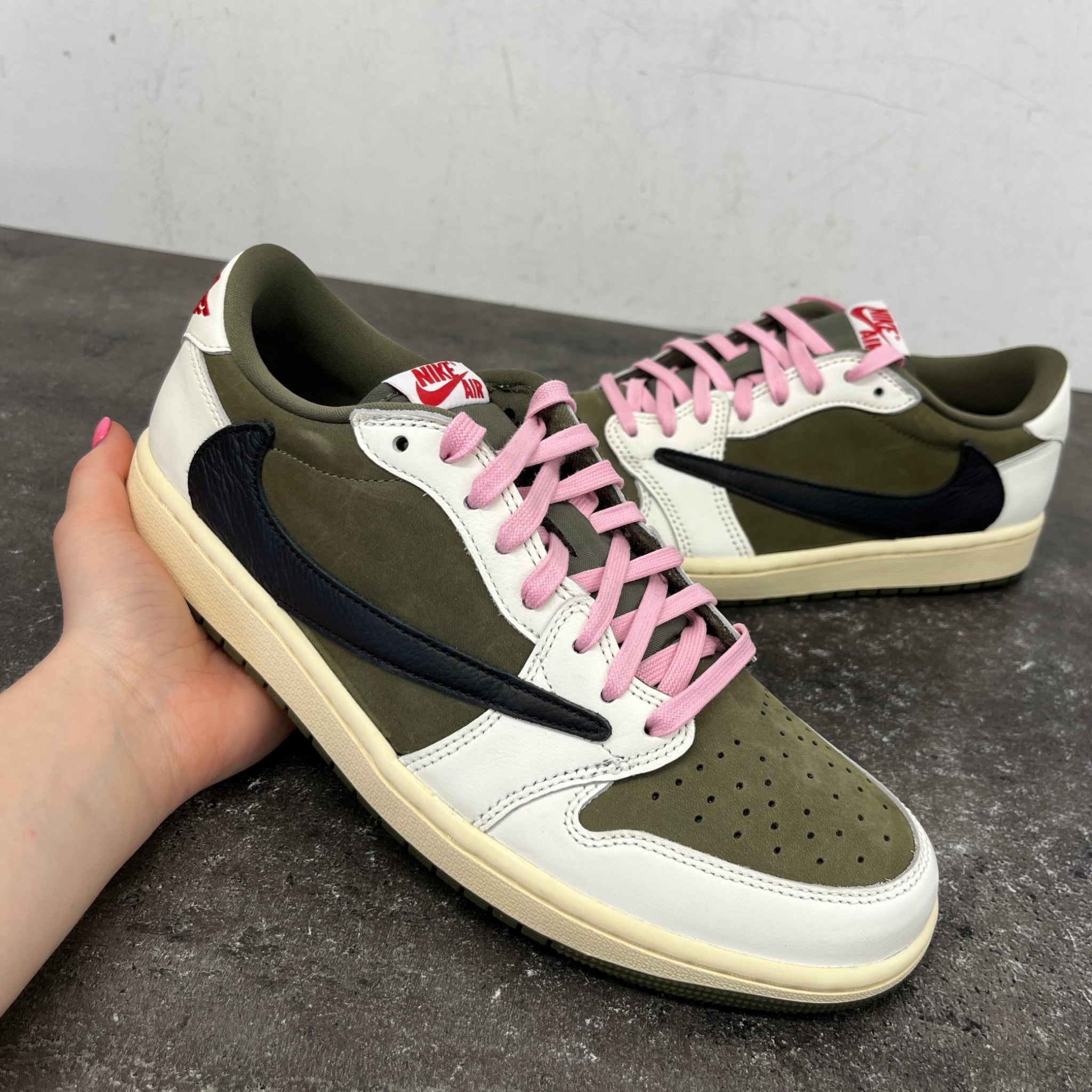 Men's Air Jordan 1 Low X Travis Scott Low Trainers Green Size EU 42.5 / UK 8.5