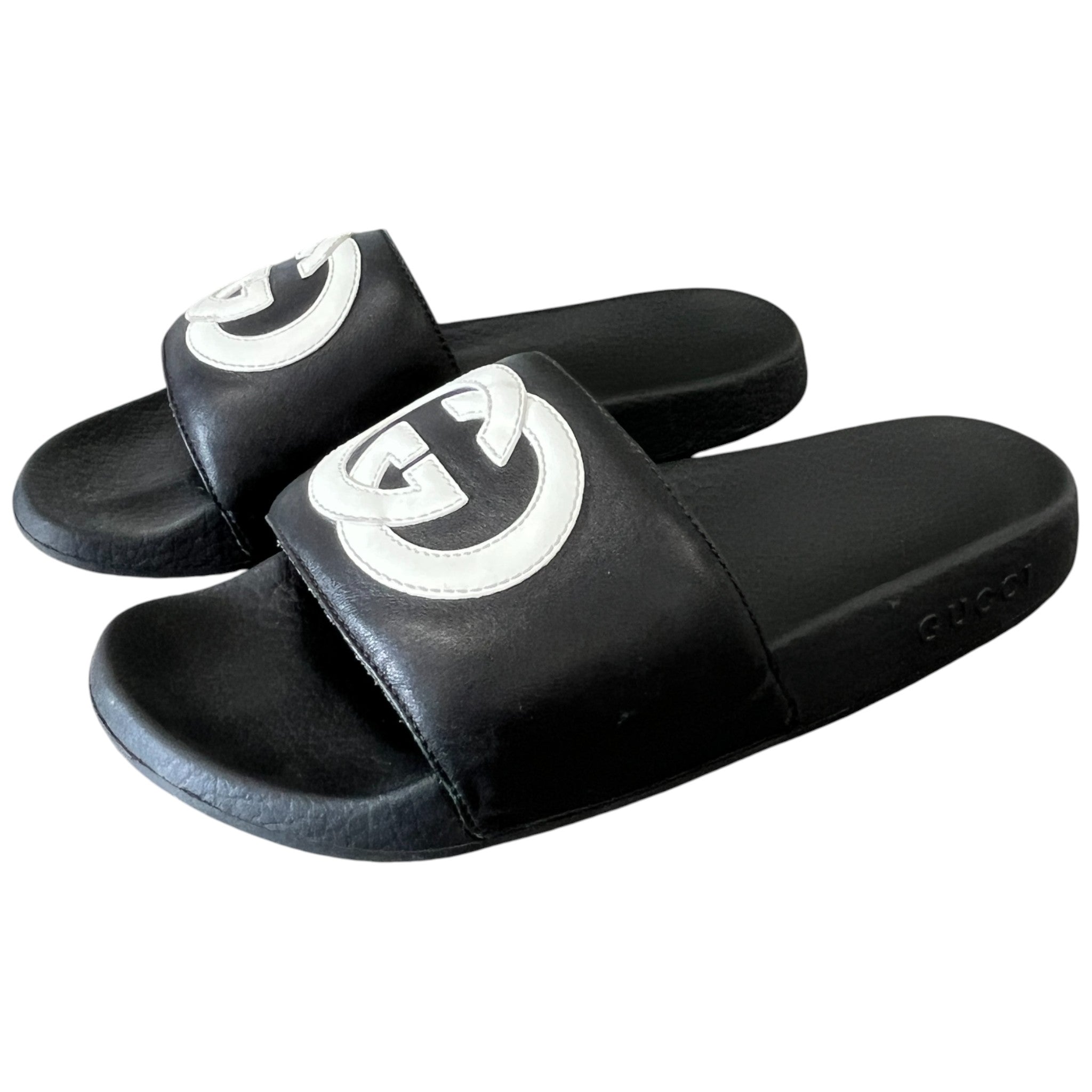 Men's Interlocking G Slides Black Size EU 40 / UK 6