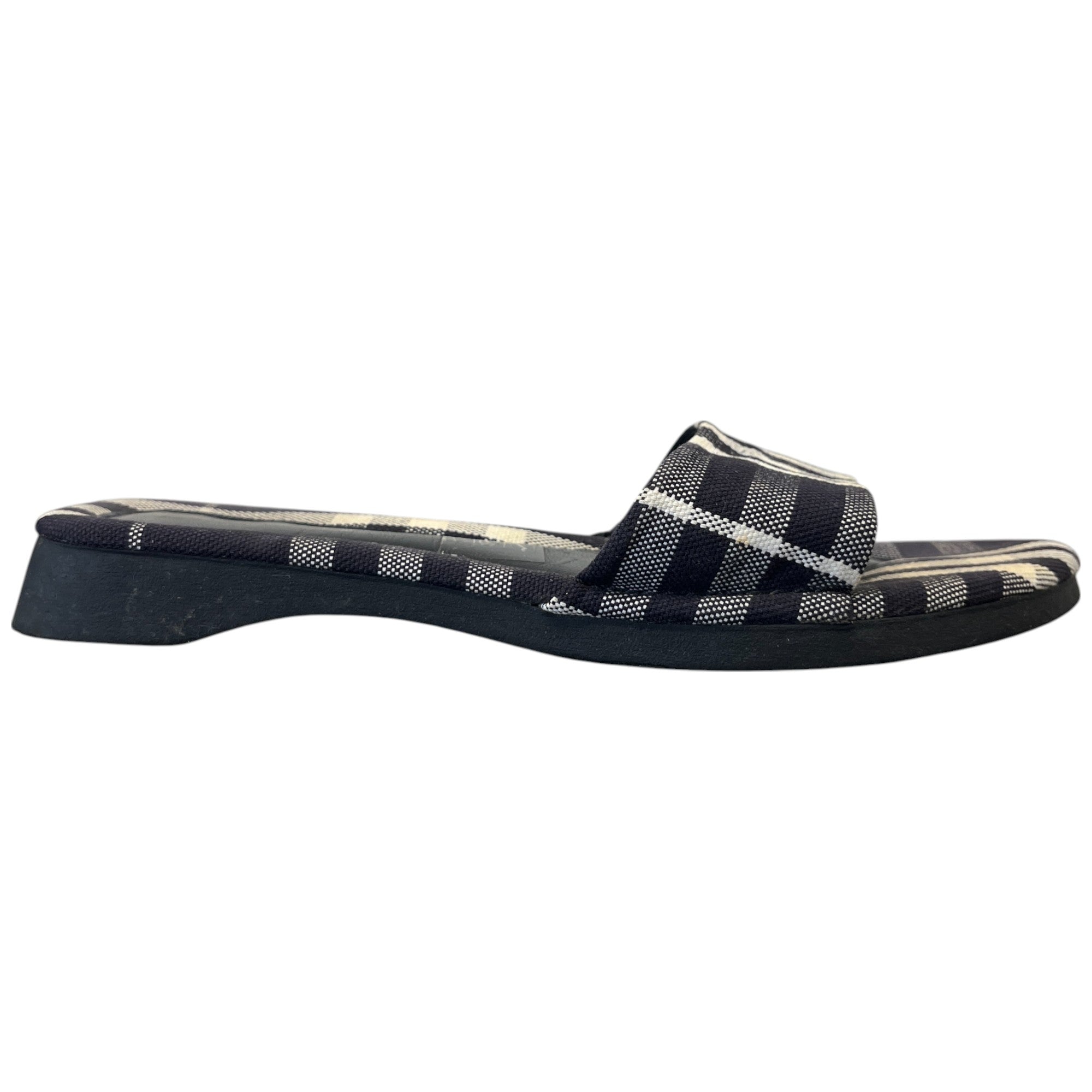 Women's Checkered Slides Navy Size EU 37.5 / UK 4.5