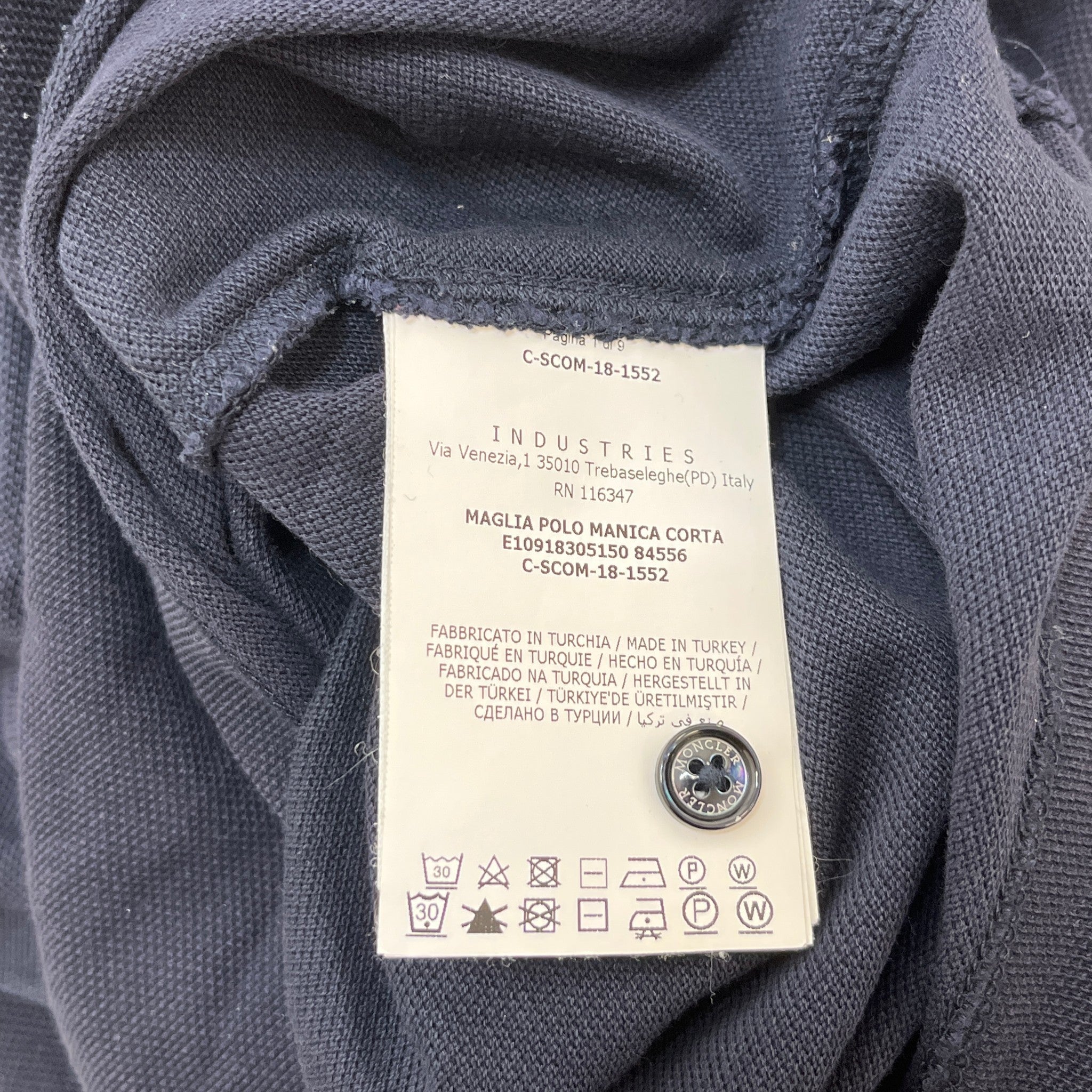 Men's Maglia Polo Shirt Navy Size M
