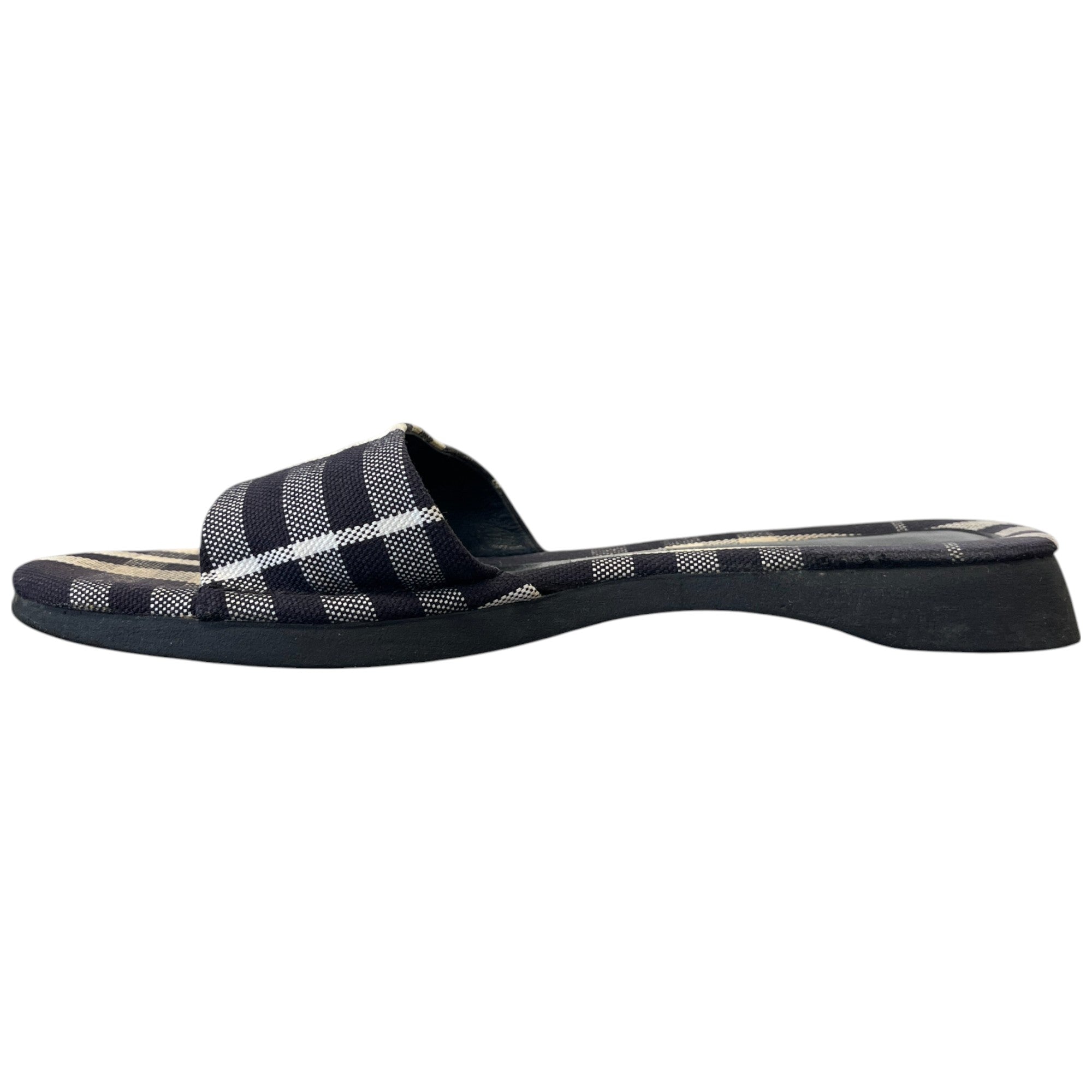 Women's Checkered Slides Navy Size EU 37.5 / UK 4.5