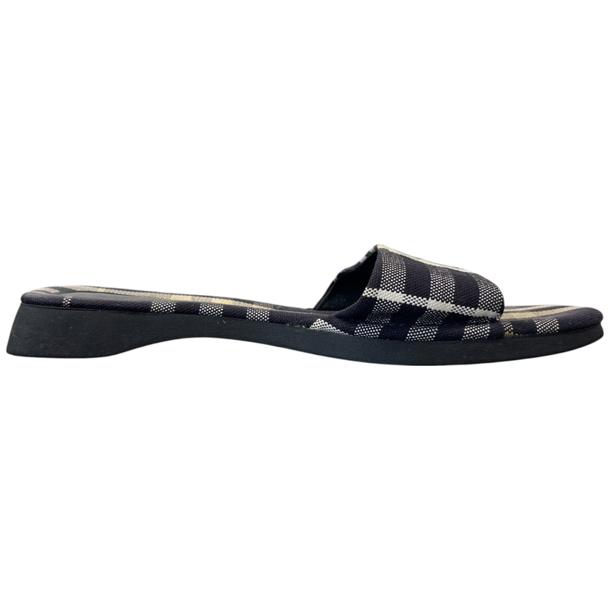 Women's Checkered Slides Navy Size EU 37.5 / UK 4.5