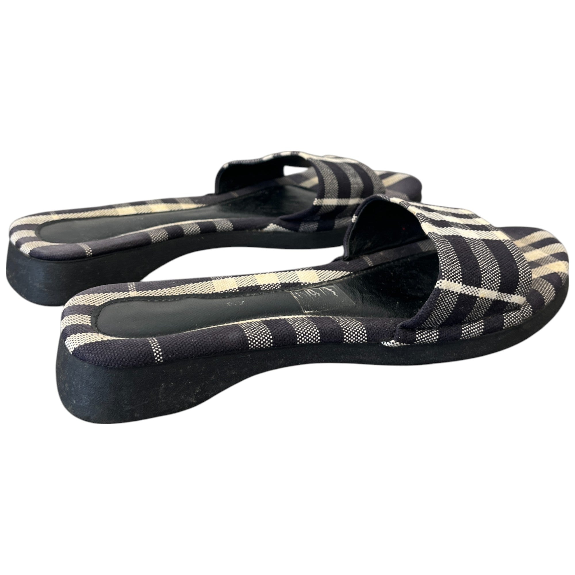 Women's Checkered Slides Navy Size EU 37.5 / UK 4.5