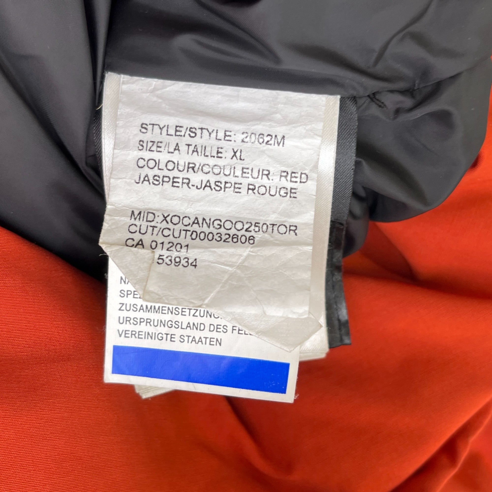 Men's Langford Parka Down Jacket Burnt Orange Size XL