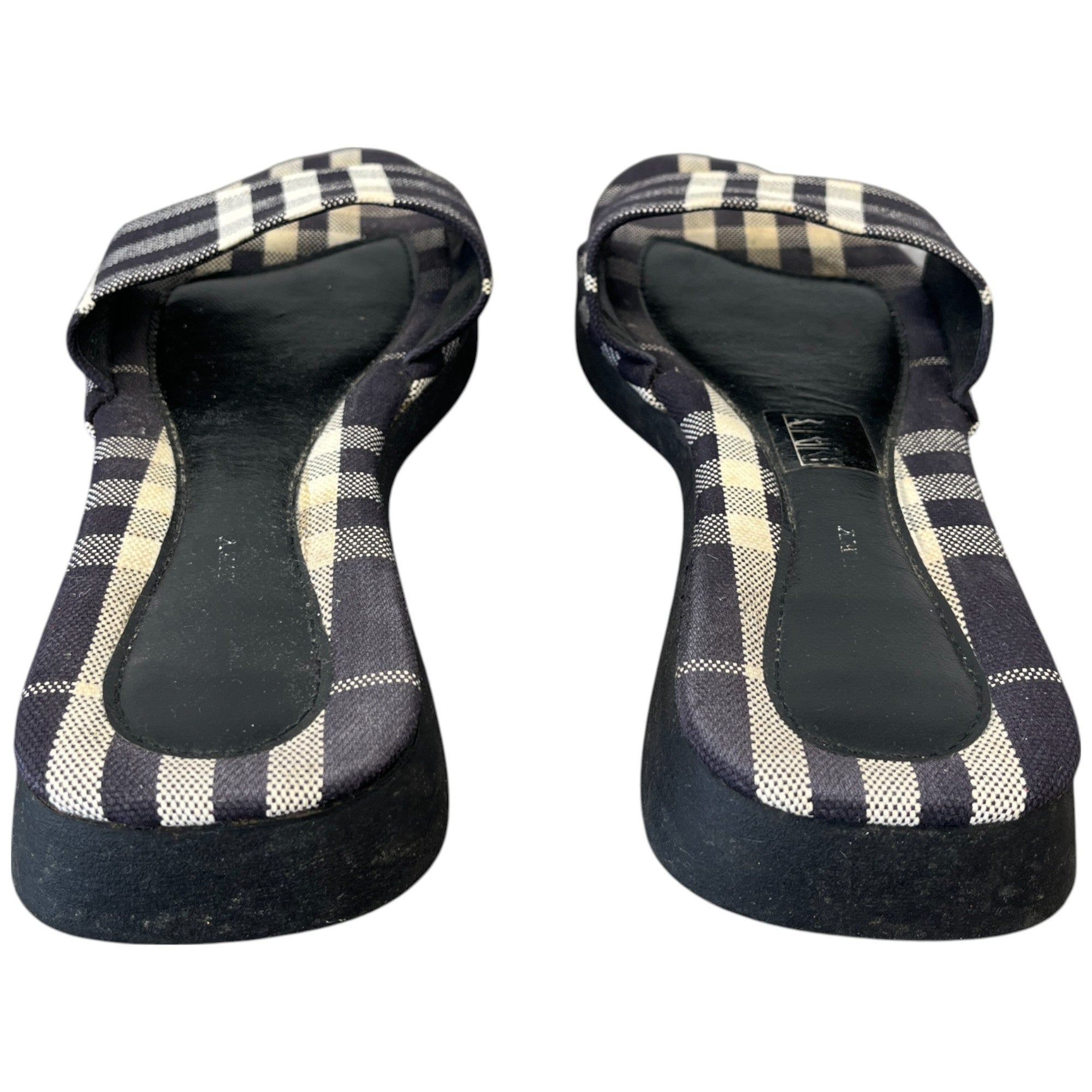 Women's Checkered Slides Navy Size EU 37.5 / UK 4.5