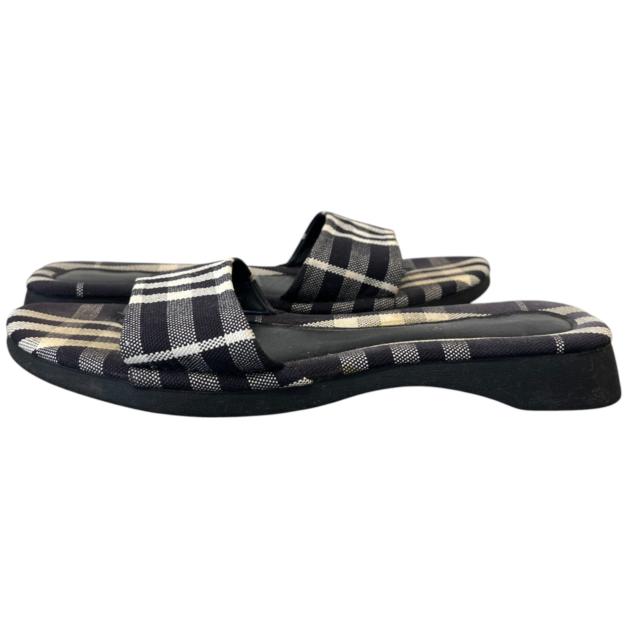 Women's Checkered Slides Navy Size EU 37.5 / UK 4.5