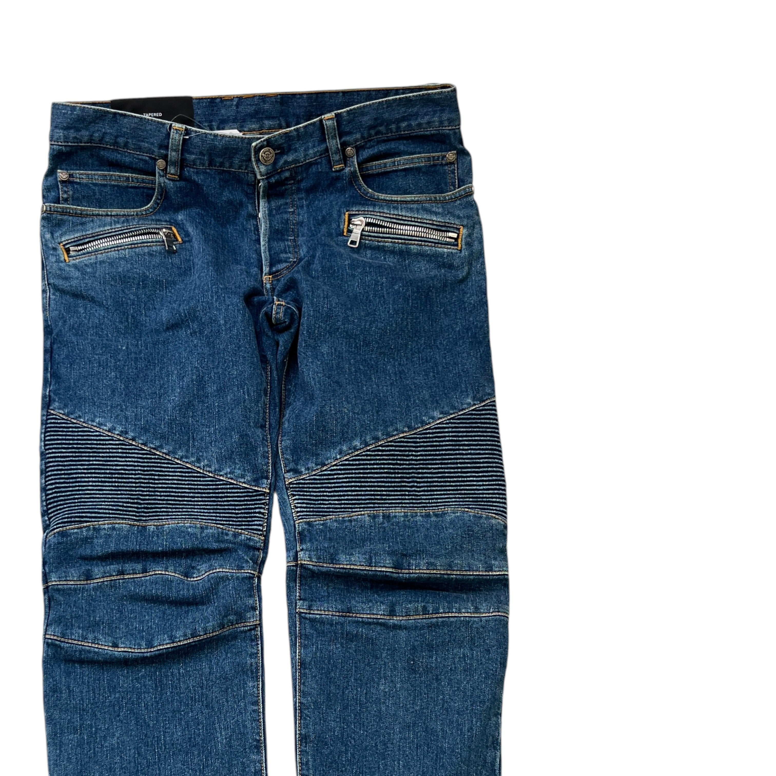 Men's Biker Jeans Blue Size Waist 32"