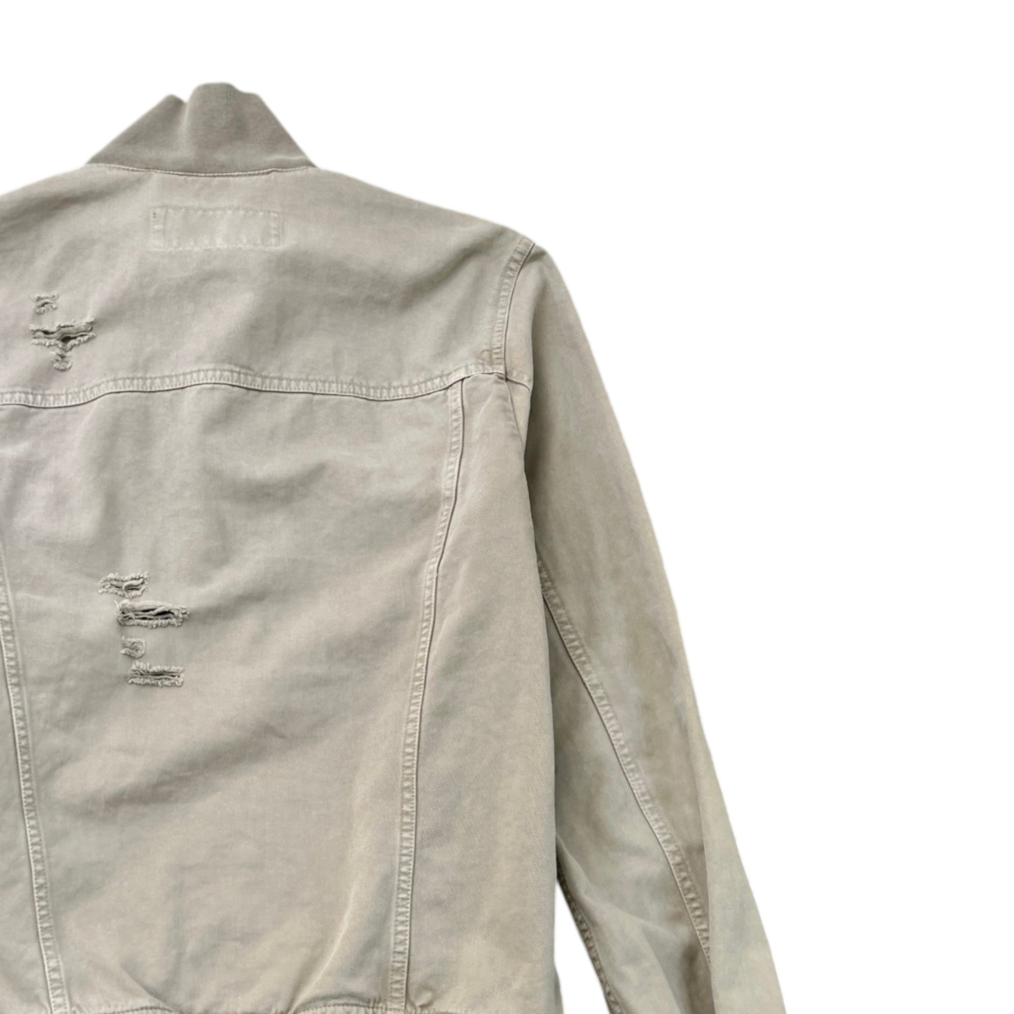 Men's Utility Logo Denim Jacket Beige Size IT 44 / XS
