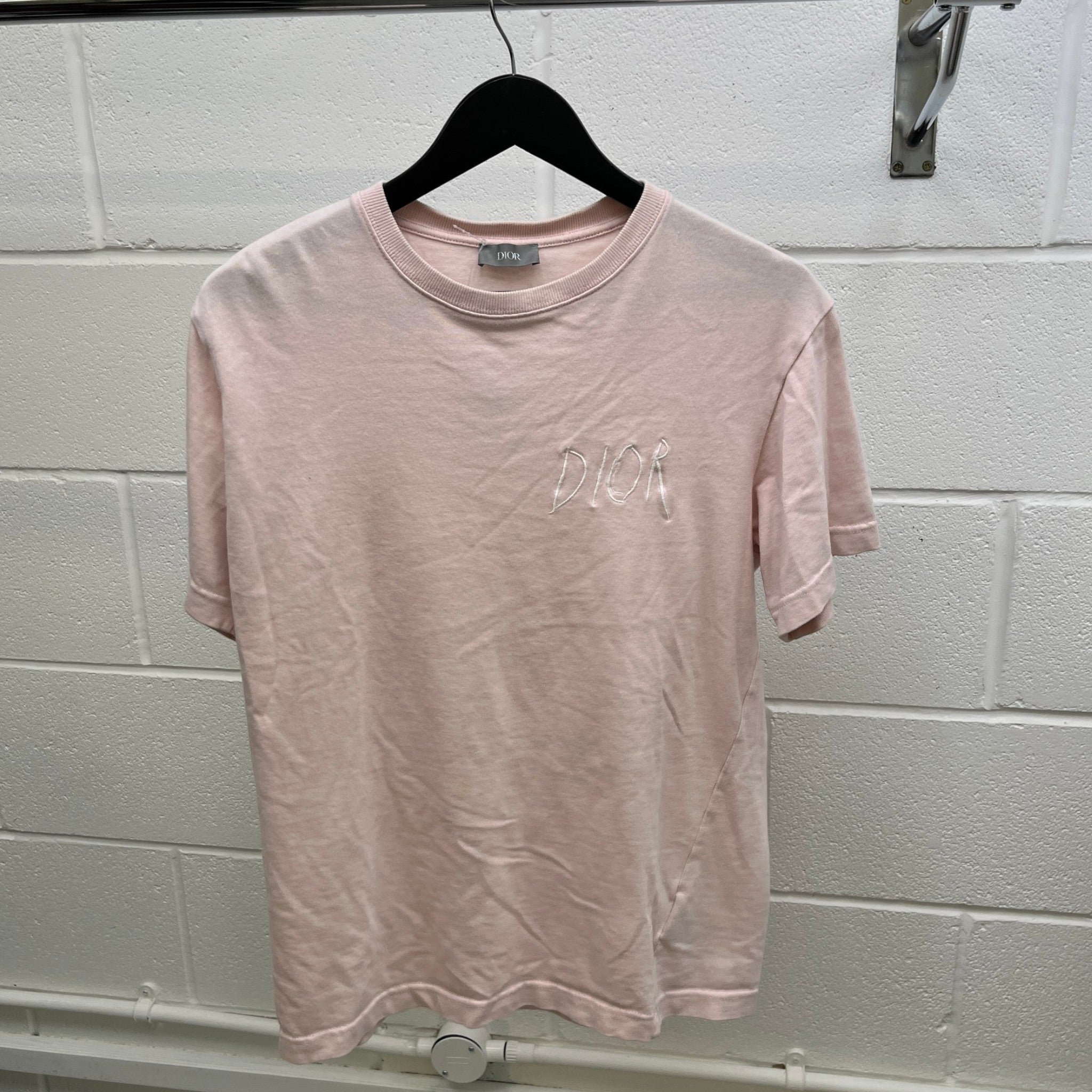 Men's Embroidered Logo T-Shirt Pink Size S