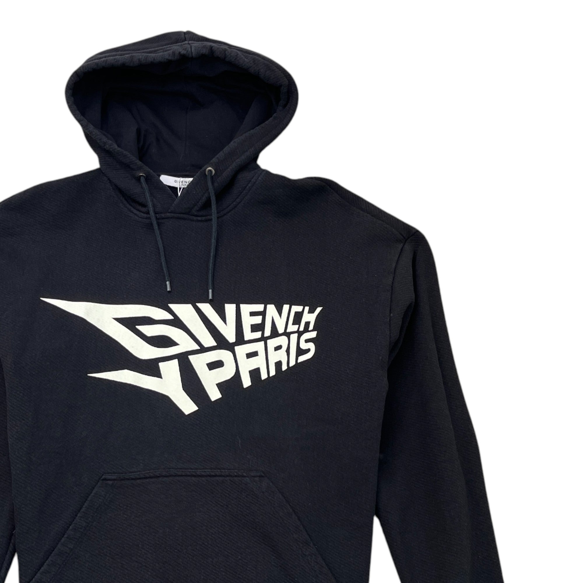 Men's Logo Print Hoodie Black Size S