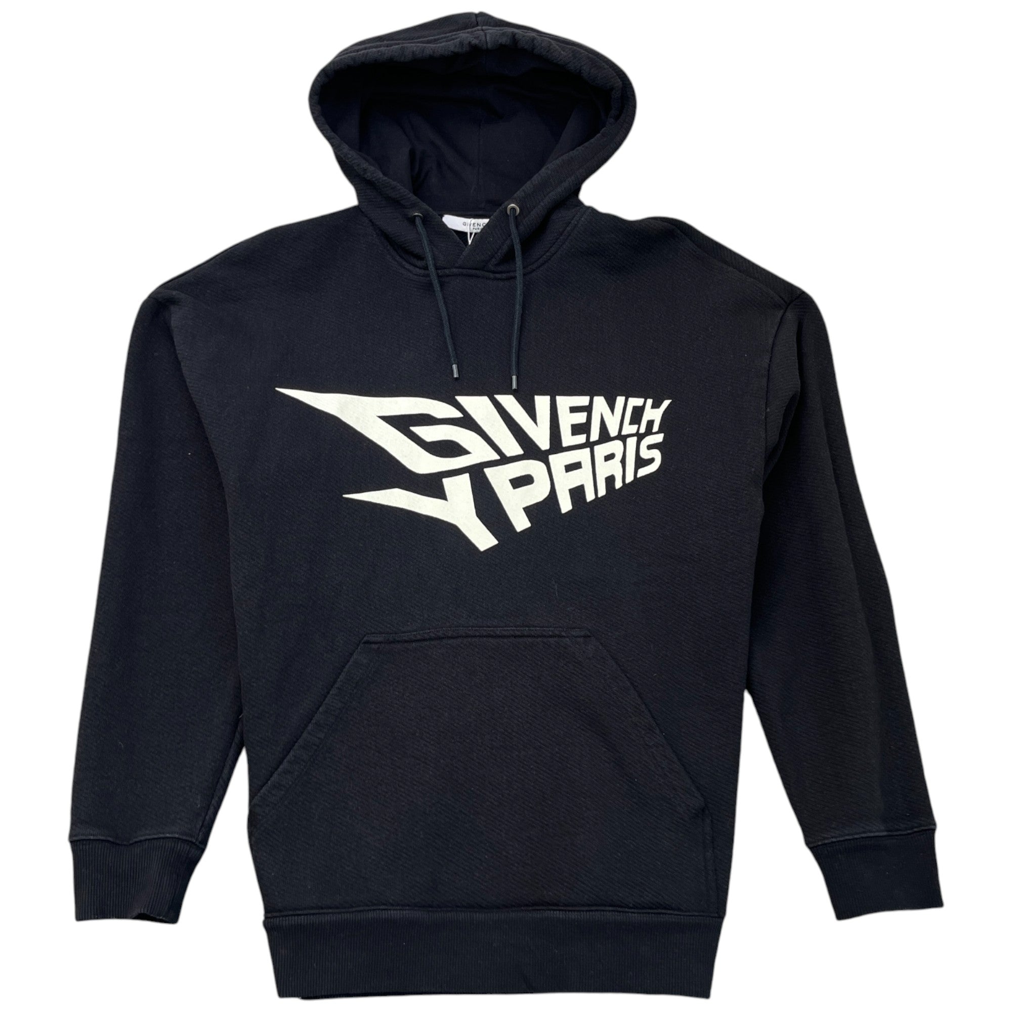 Men's Logo Print Hoodie Black Size S