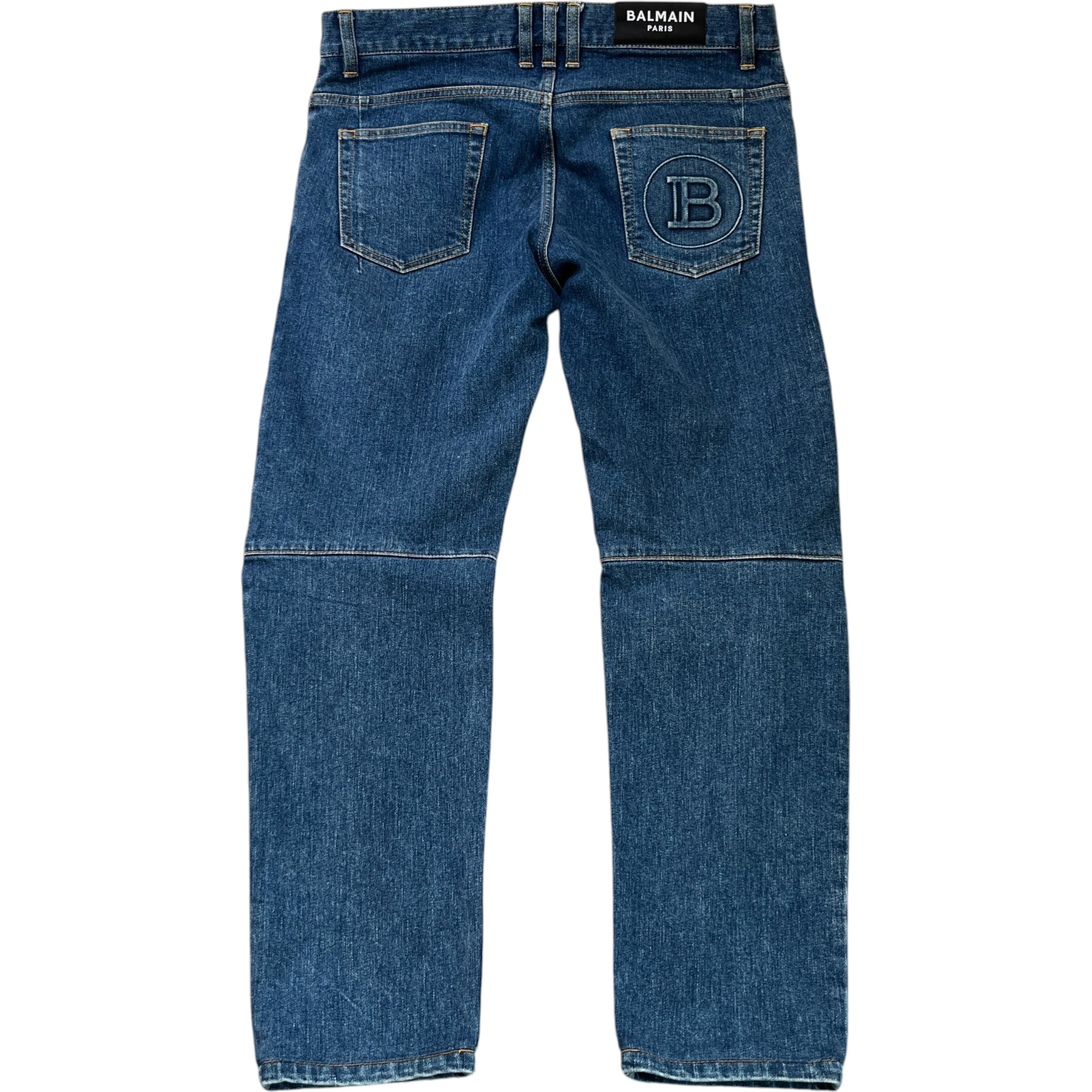 Men's Biker Jeans Blue Size Waist 32"