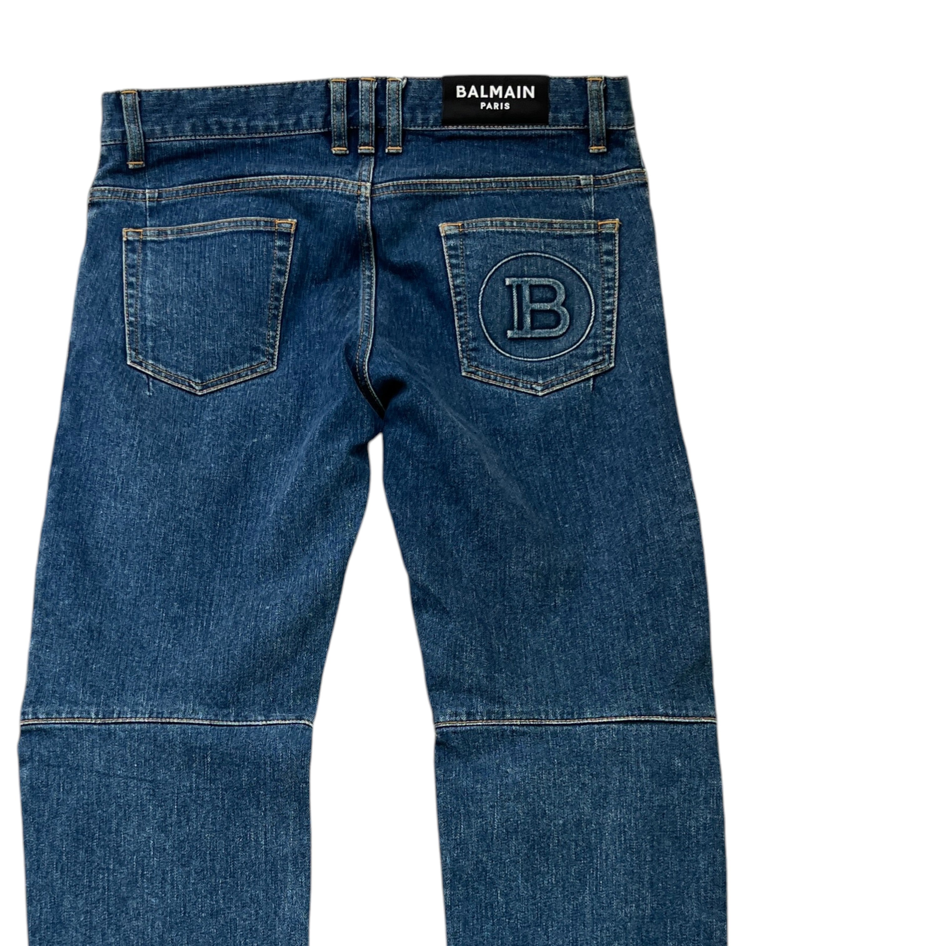 Men's Biker Jeans Blue Size Waist 32"