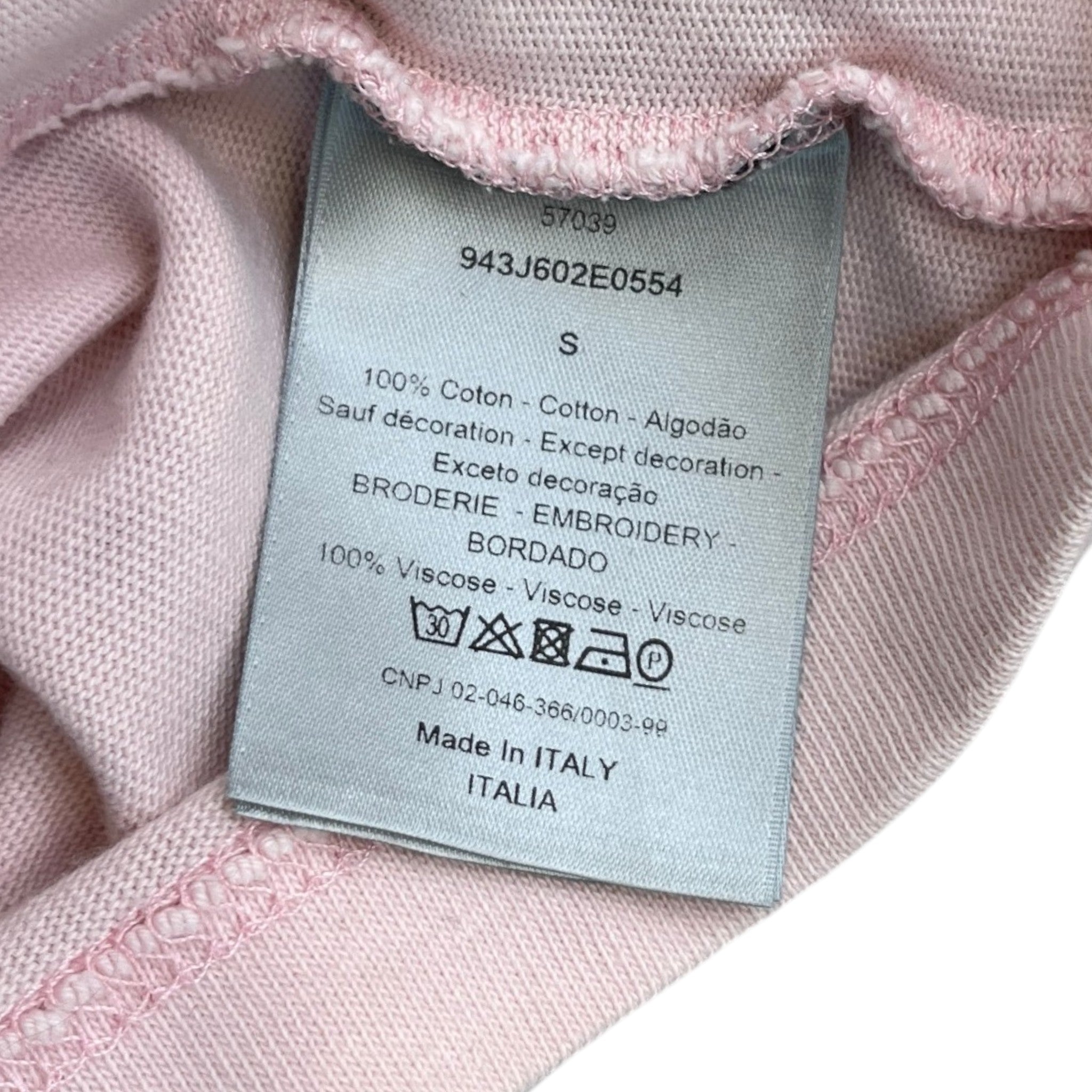 Men's Embroidered Logo T-Shirt Pink Size S