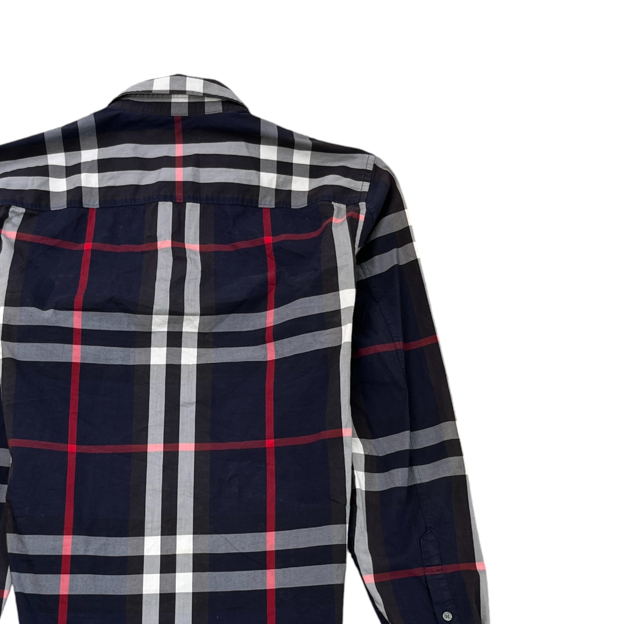 Men's Checkered Long Sleeve Shirt Blue Size S