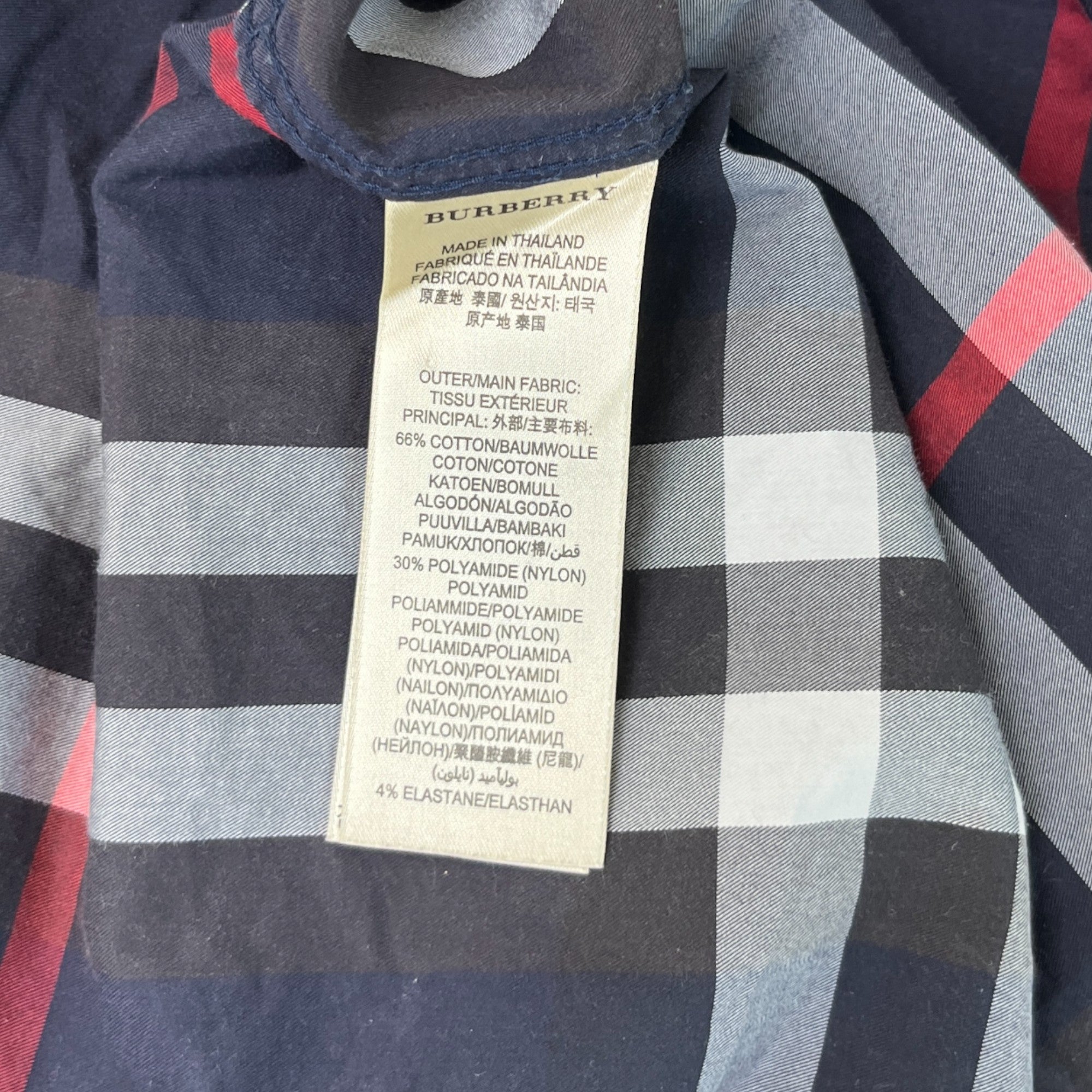 Men's Checkered Long Sleeve Shirt Blue Size S