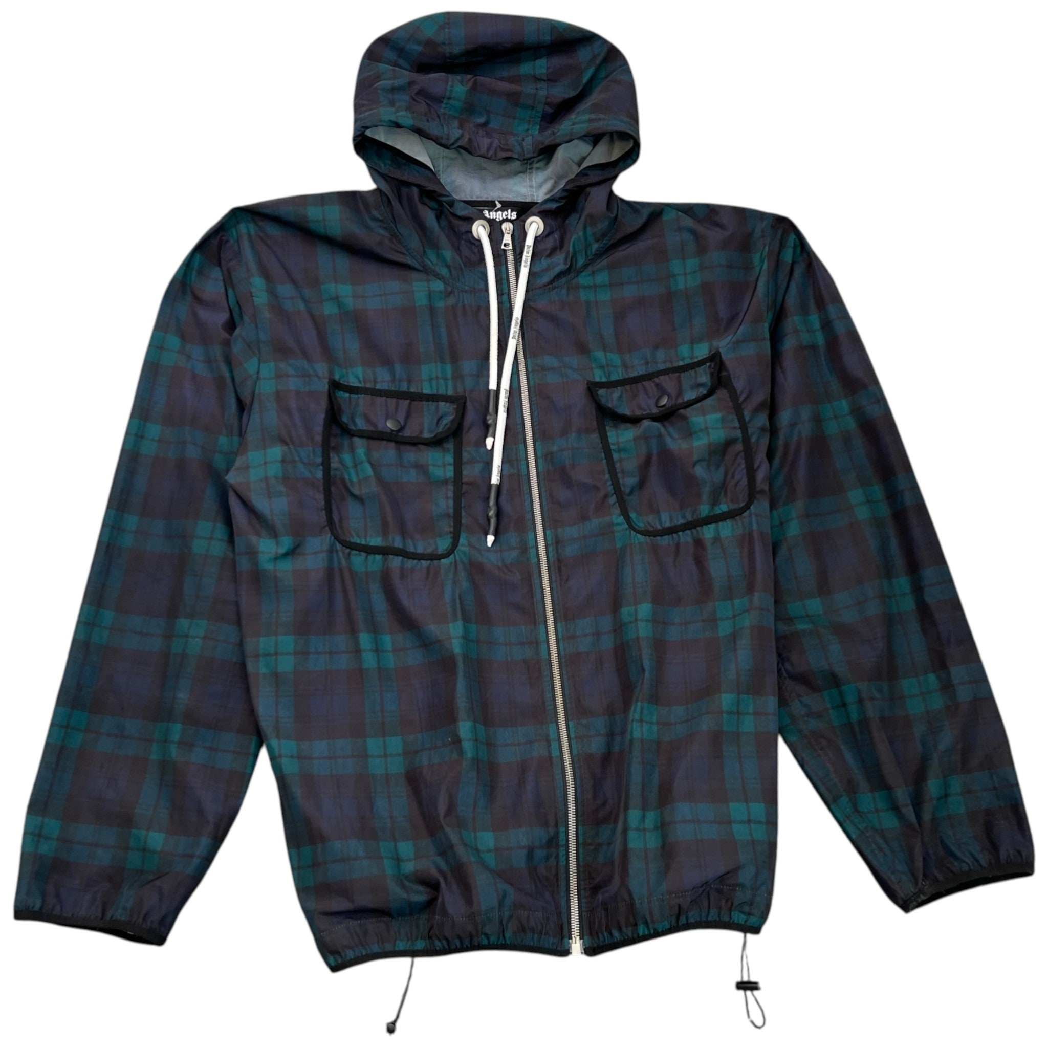 Men's Tartan Black Watch Windbreaker Green Size L