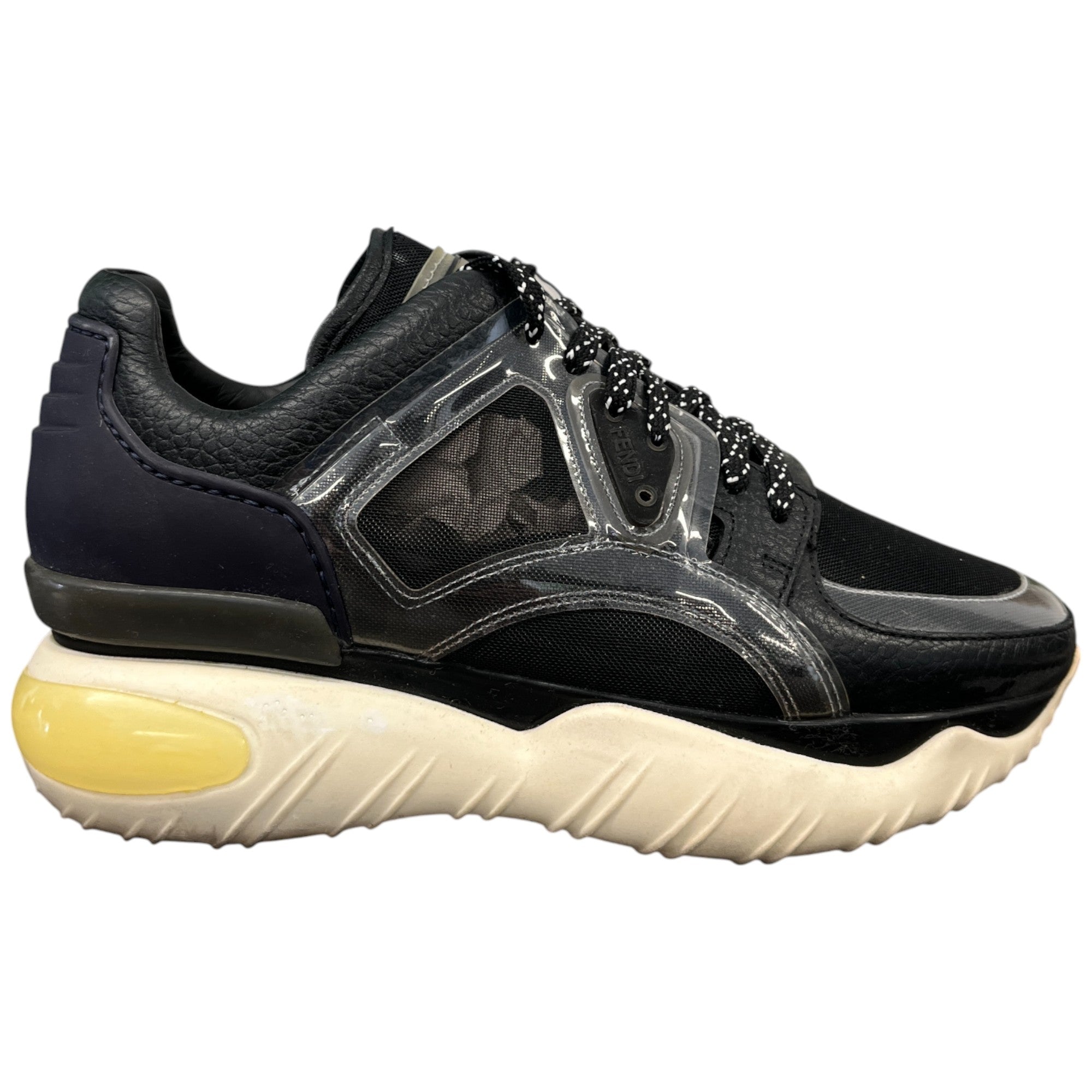 Women's Sheer Panel Low Trainers Black Size EU 37 / UK 4