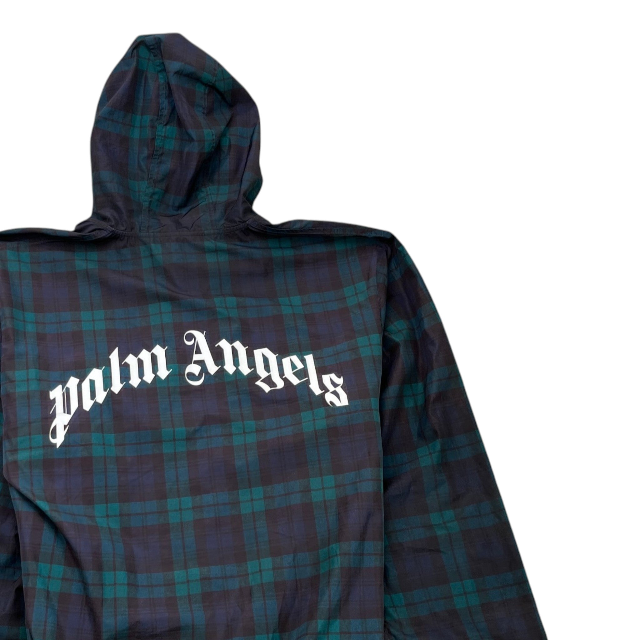 Men's Tartan Black Watch Windbreaker Green Size L