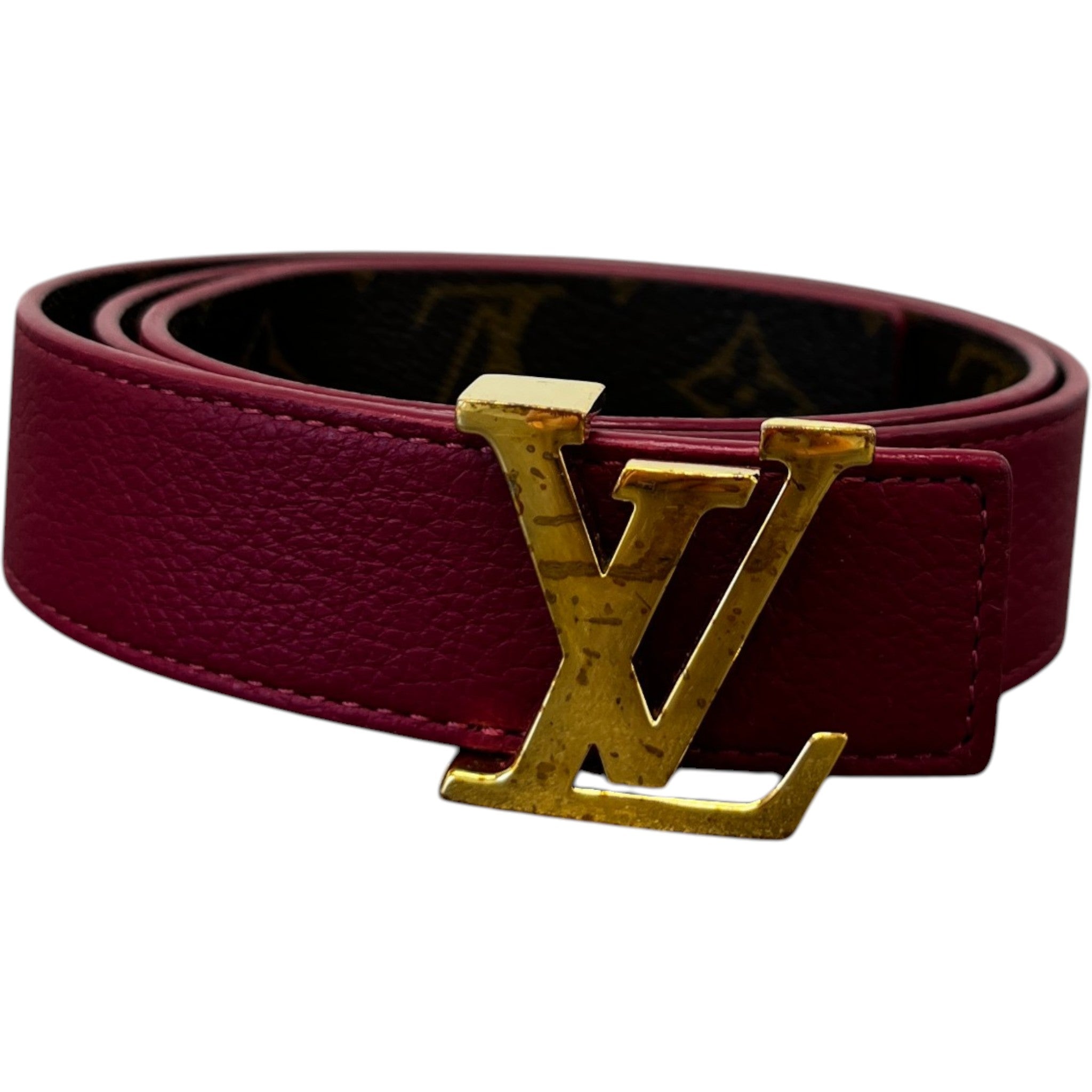 Women's Reversible Monogram Belt Brown Size 80CM / UK 8