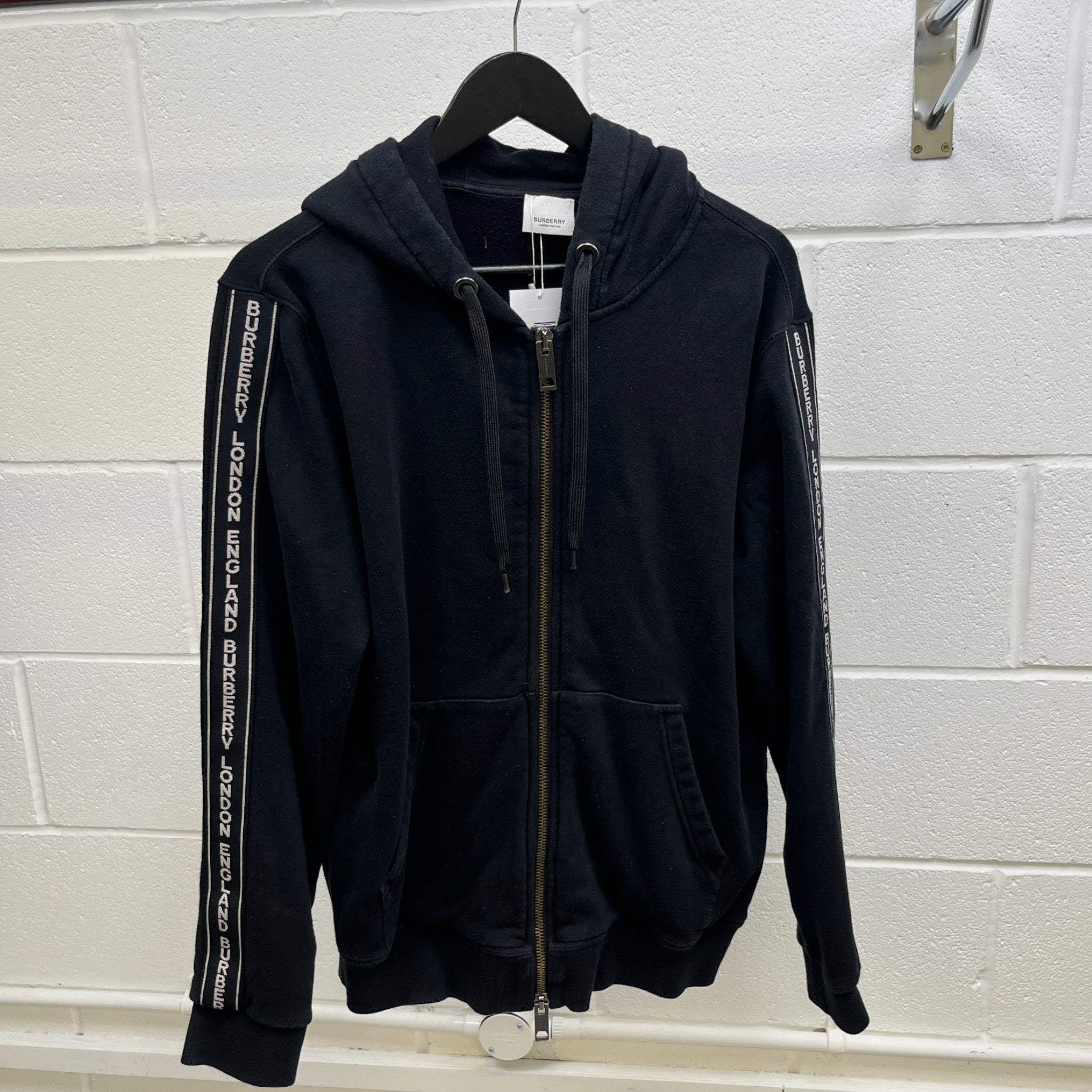 Men's Logo Print Track Jacket Black Size S