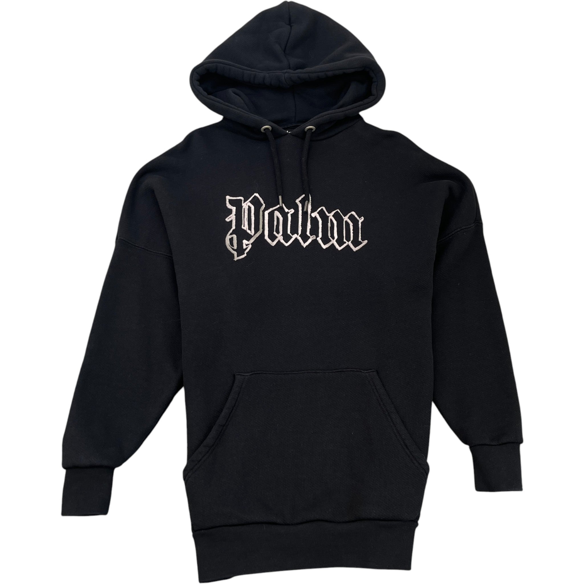 Men's Oversized Logo Print Hoodie Black Size S
