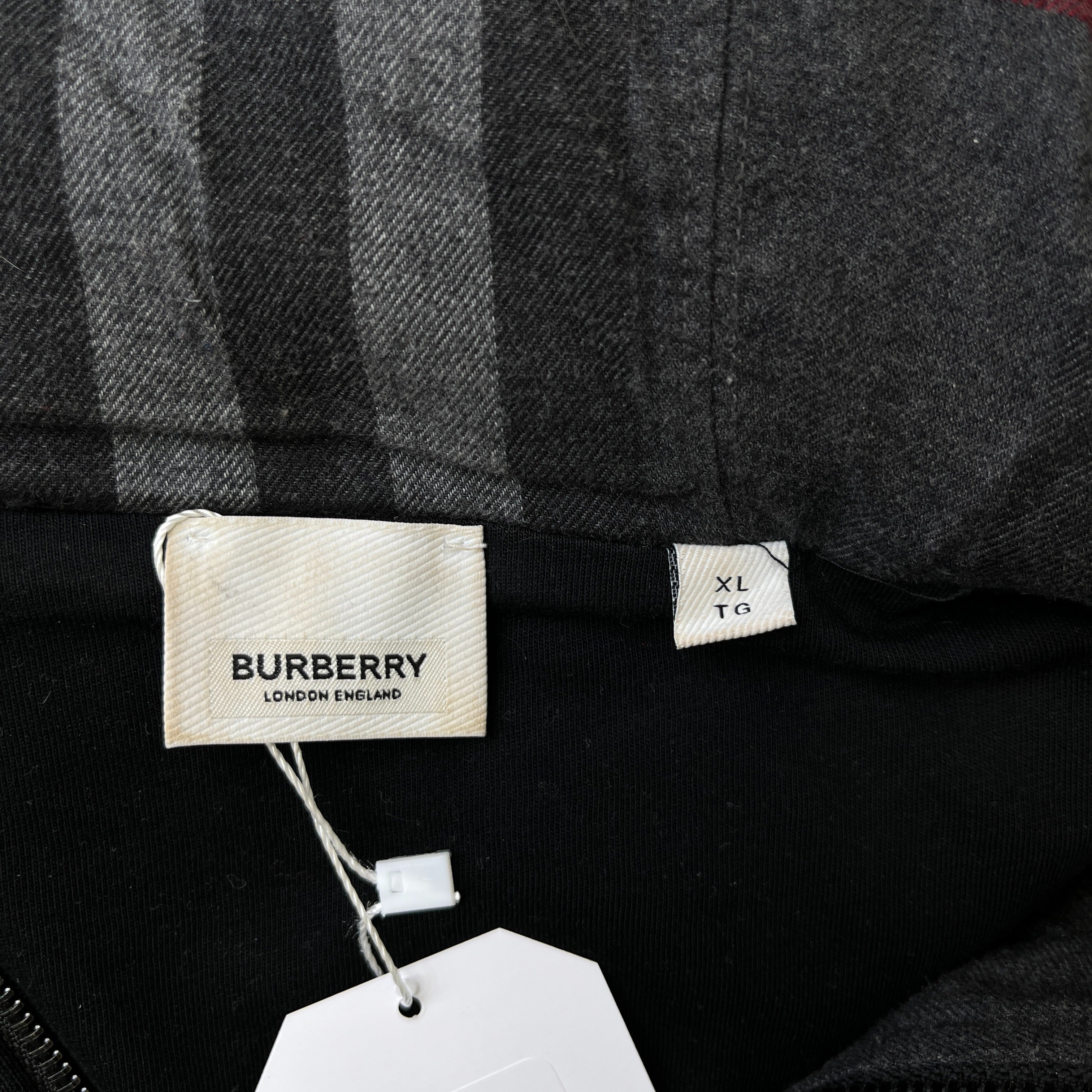 Men's Checkered Track Jacket Black Size XL