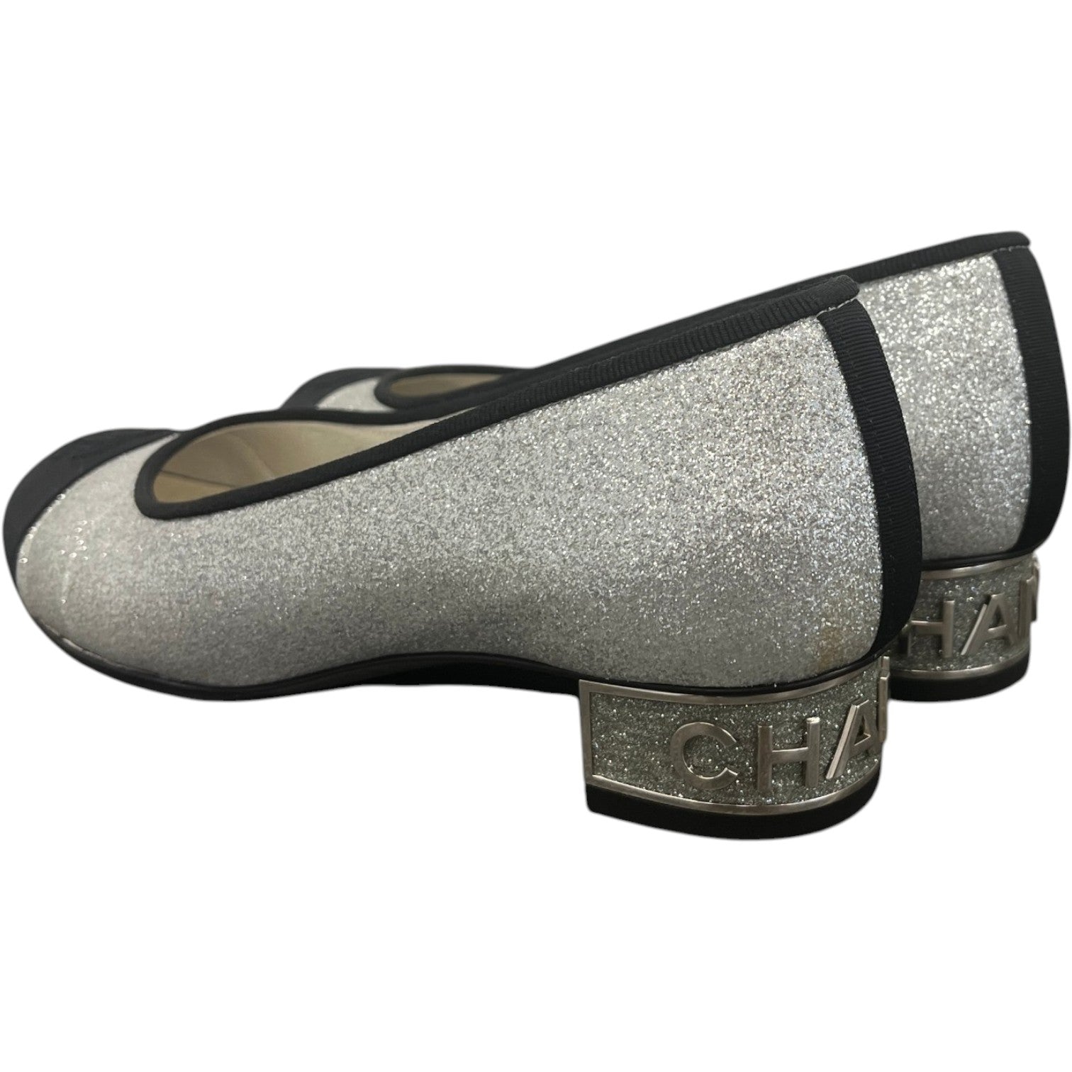 Women's Glitter Cc Toe Cap Mules Silver Size EU 35.5 / UK 2.5