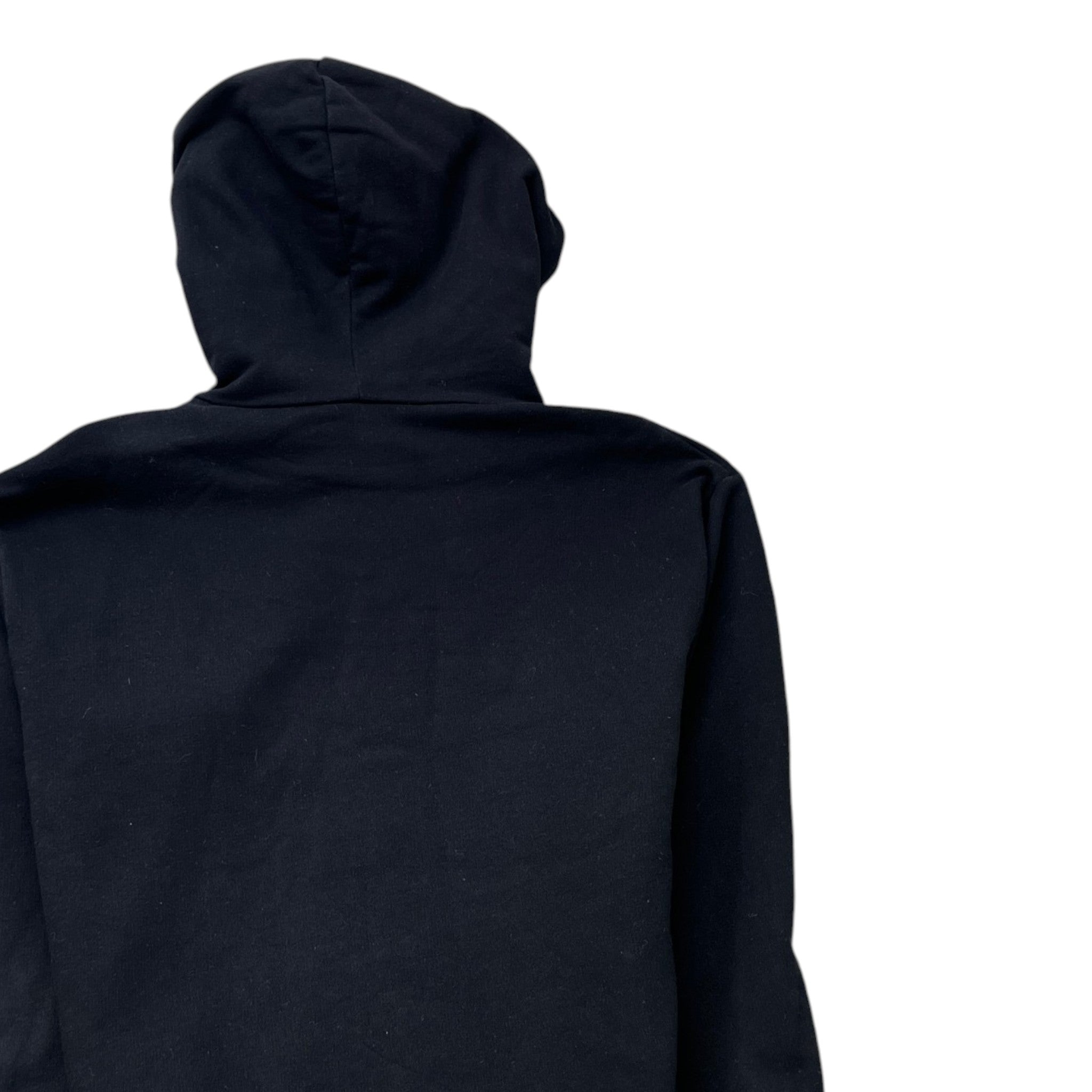 Men's Distressed Logo Print Hoodie Black Size XS